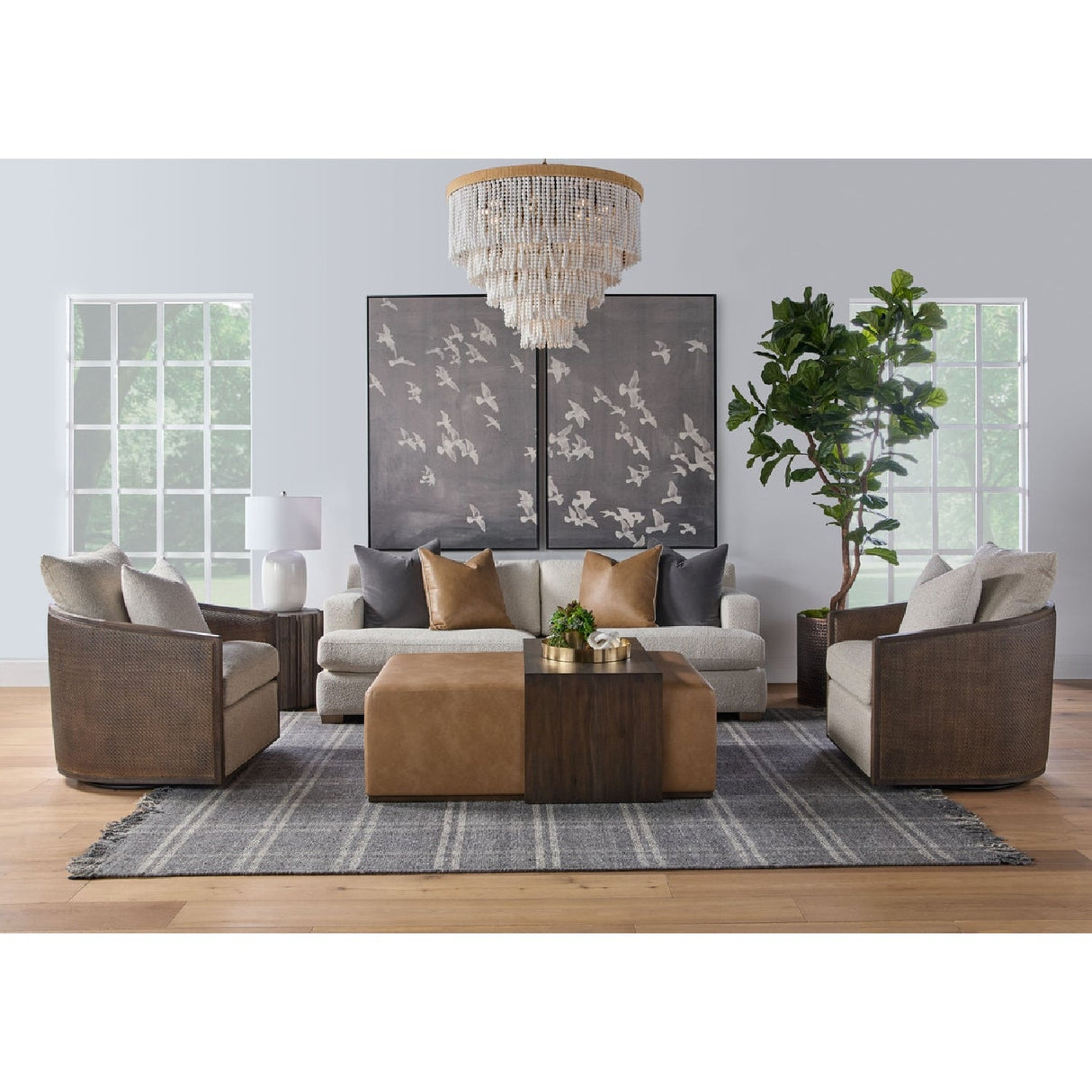 Fluted Pine Accent Table | Living Essentials Roma – alternate view 31