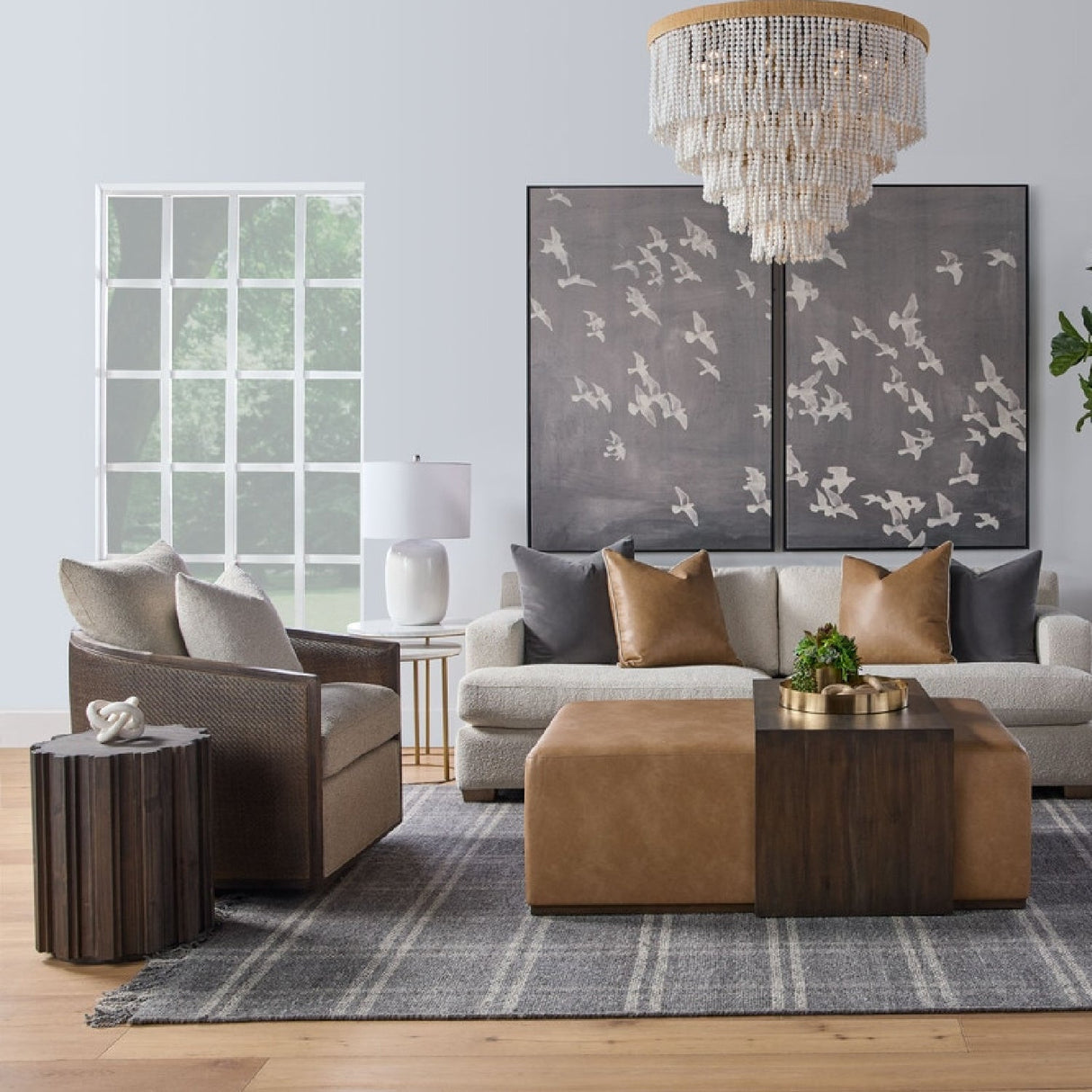 Fluted Pine Accent Table | Living Essentials Roma – alternate view 14