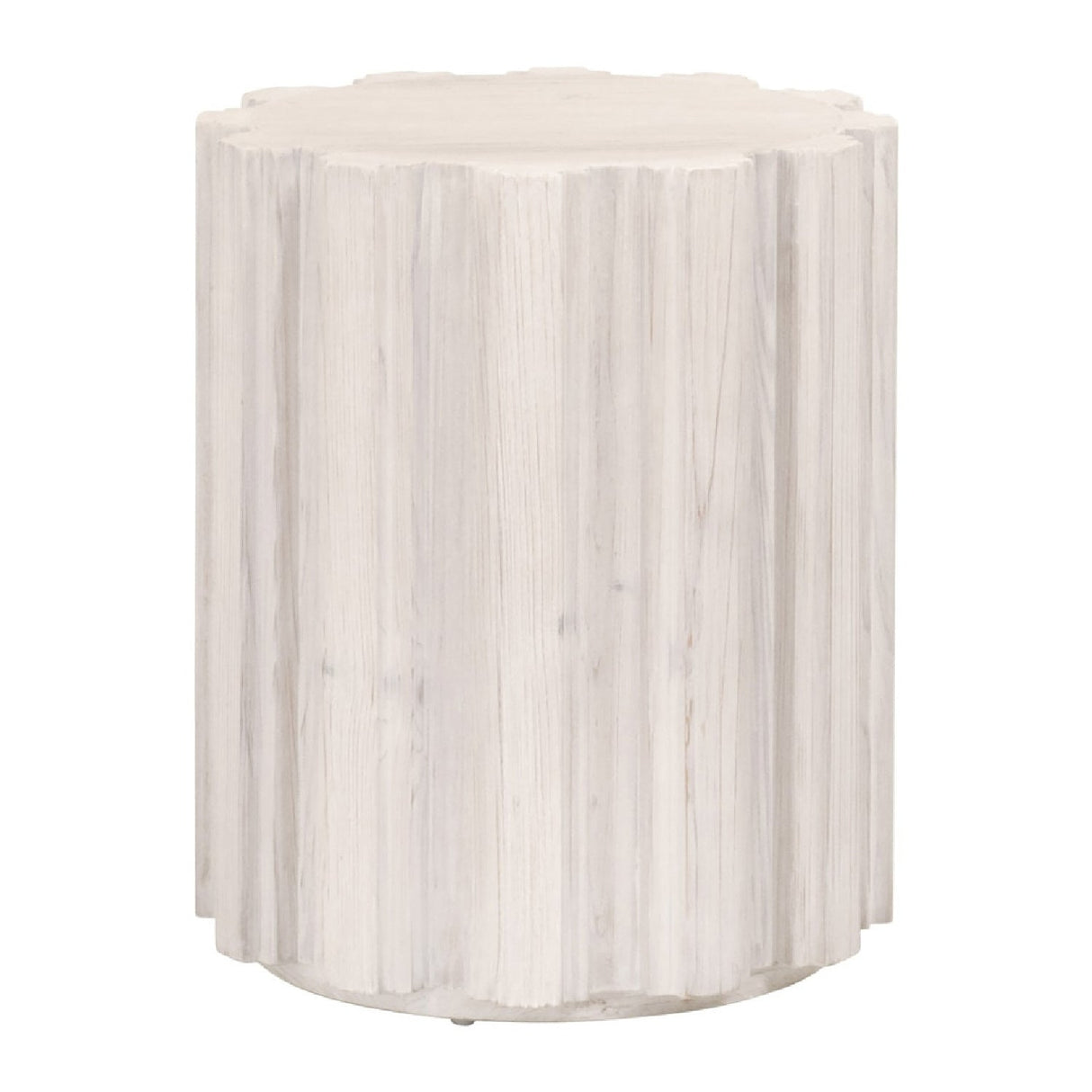 Fluted Pine Accent Table | Living Essentials Roma – side view