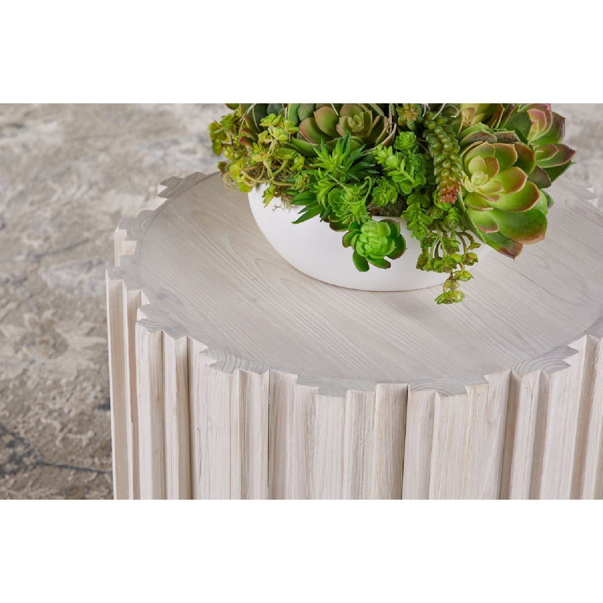 Fluted Pine Accent Table | Living Essentials Roma – alternate view 8