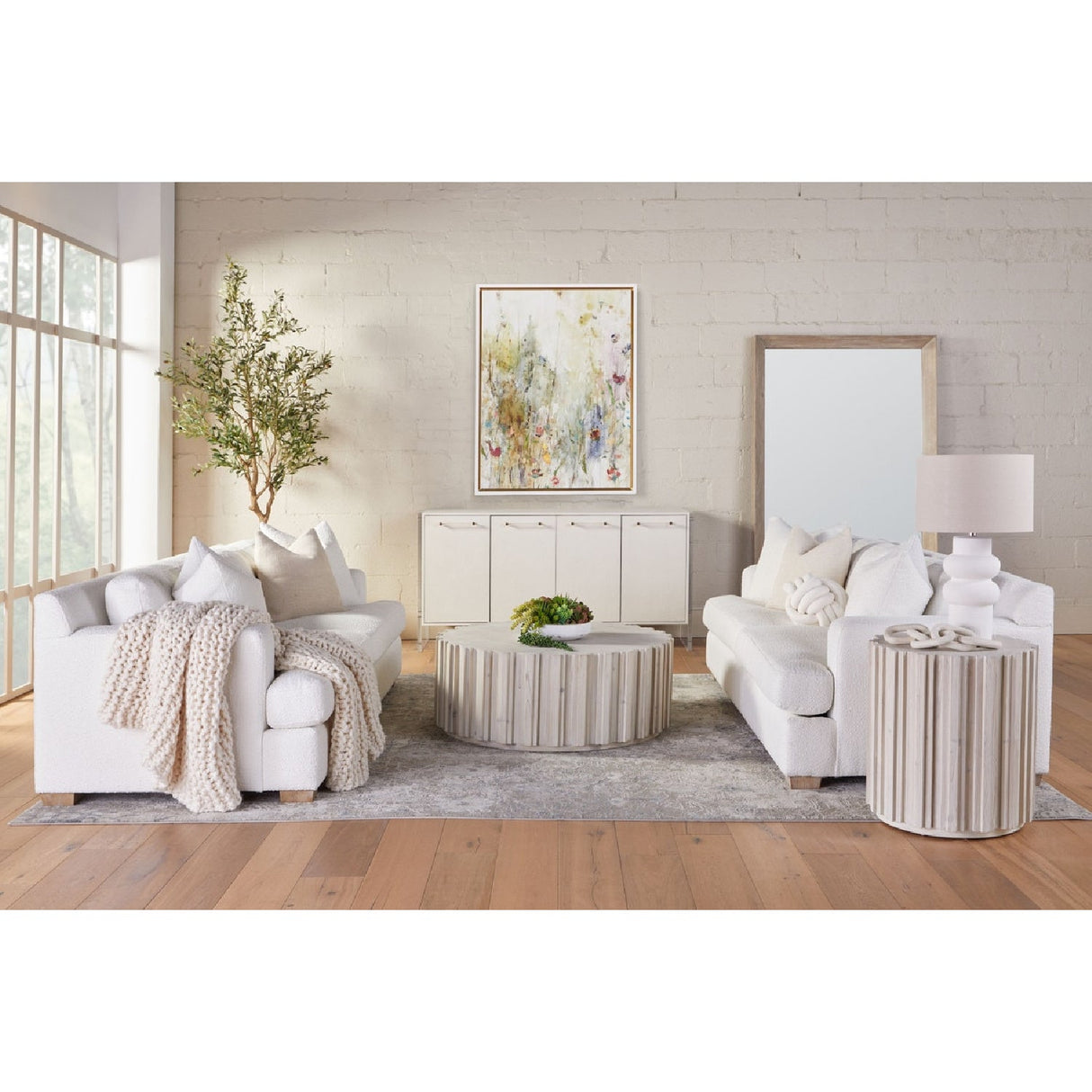 Fluted Pine Accent Table | Living Essentials Roma – alternate view 10