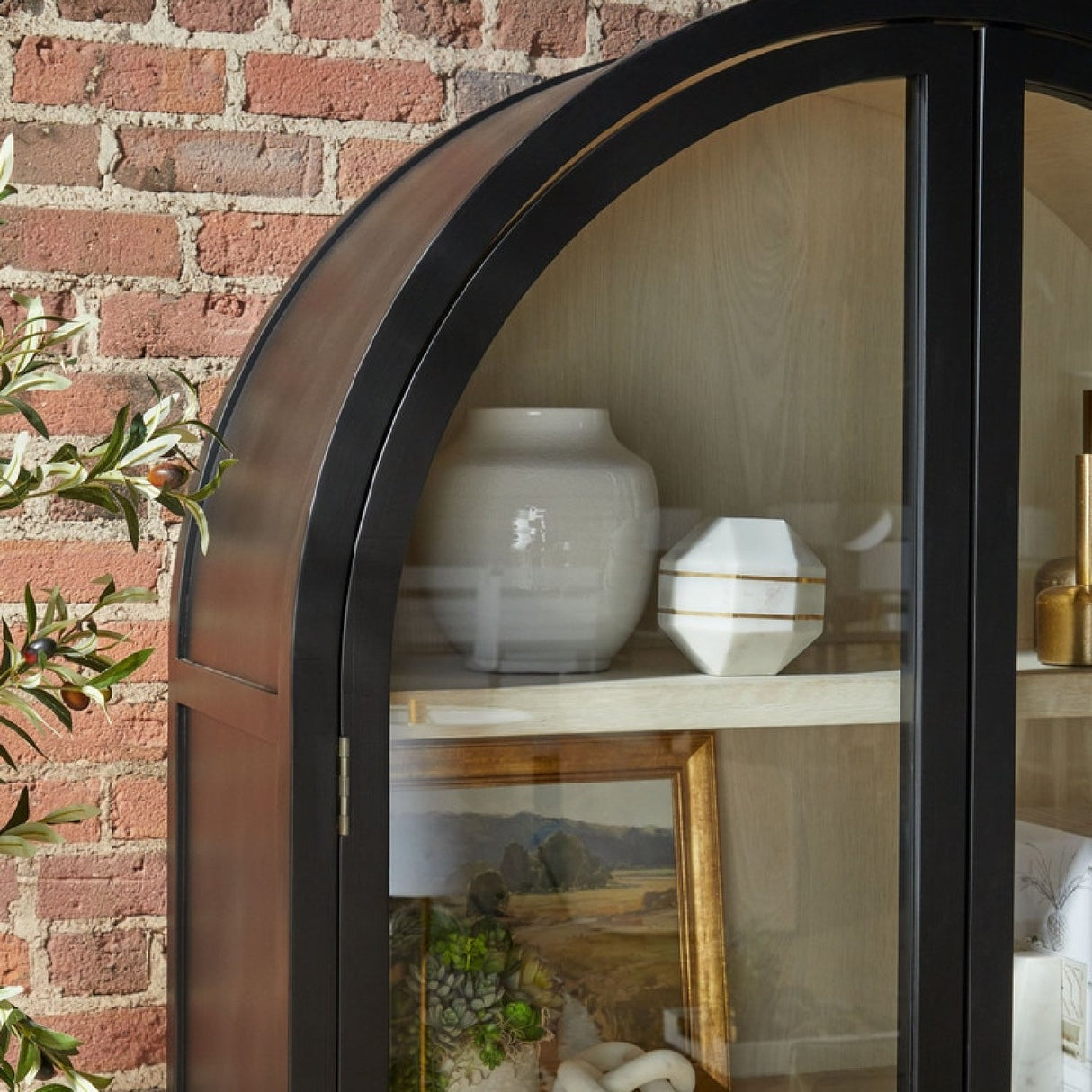 Black Birch Arched Display Cabinet | Living Essentials Toulouse – alternate view 17