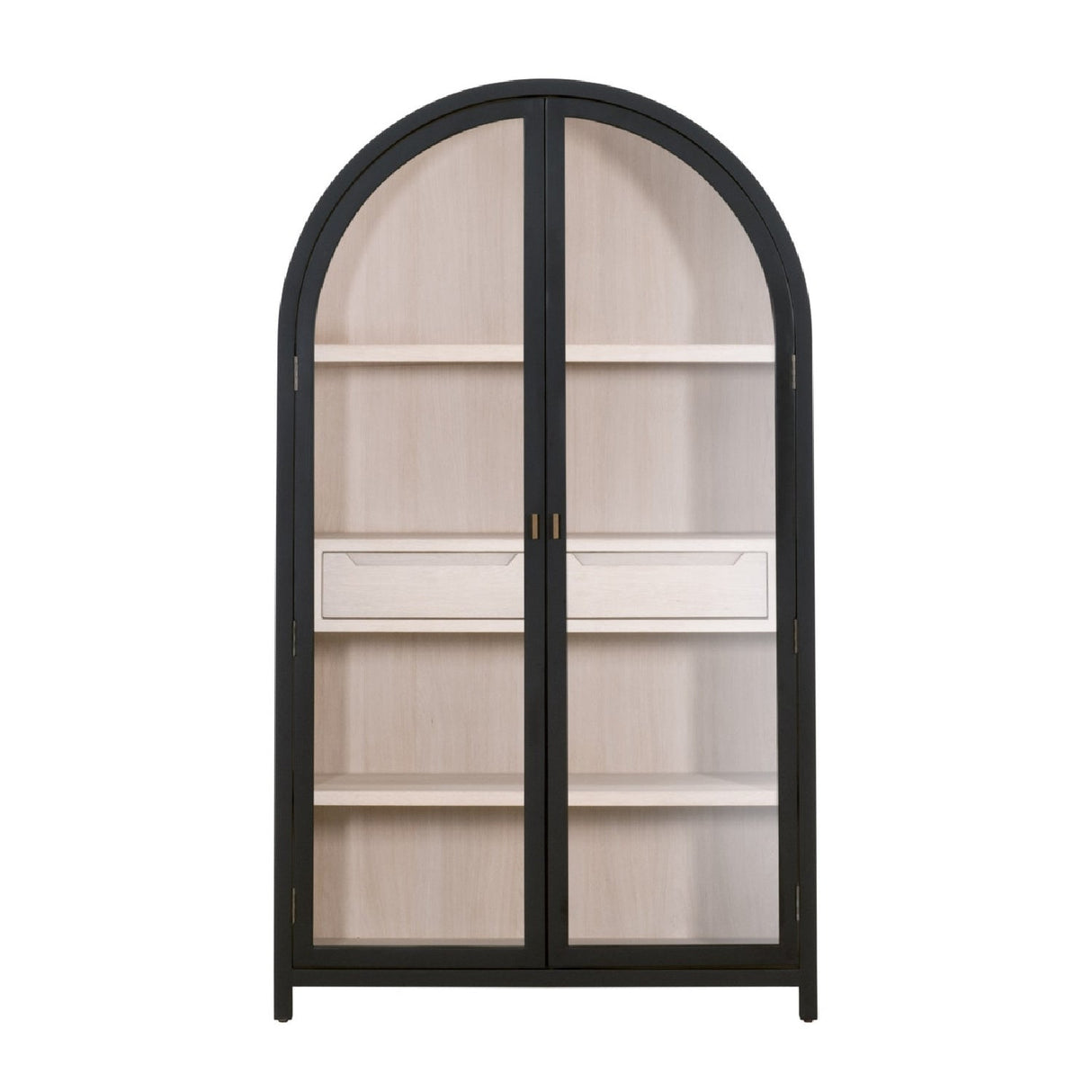 Black Birch Arched Display Cabinet | Living Essentials Toulouse – front view