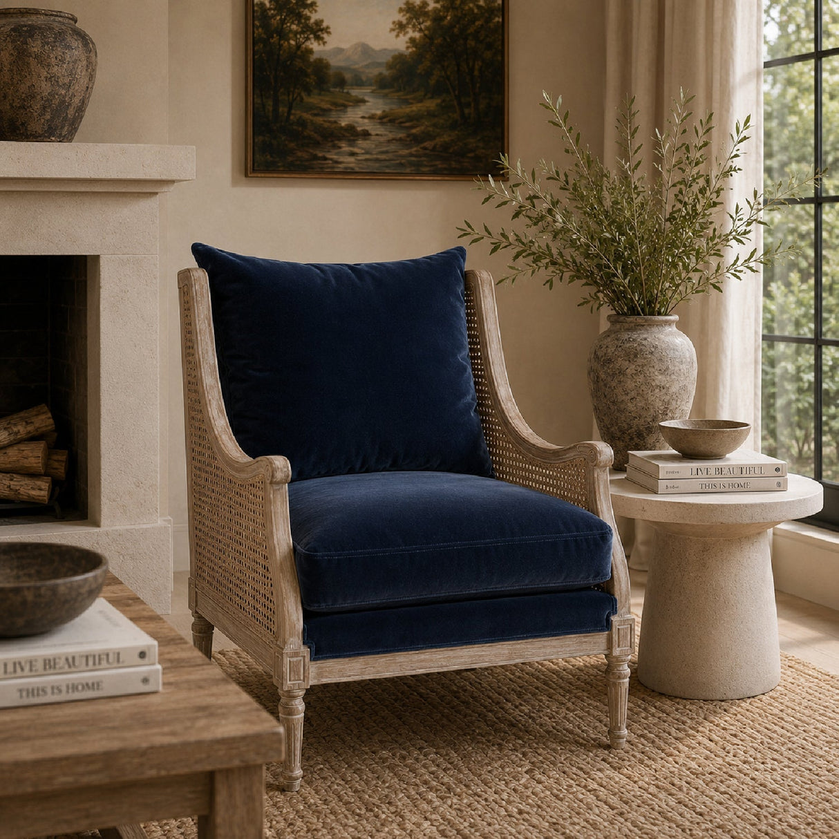 Natural Birch Wood Lounge Chair | Living Essentials Churchill – alternate view 10