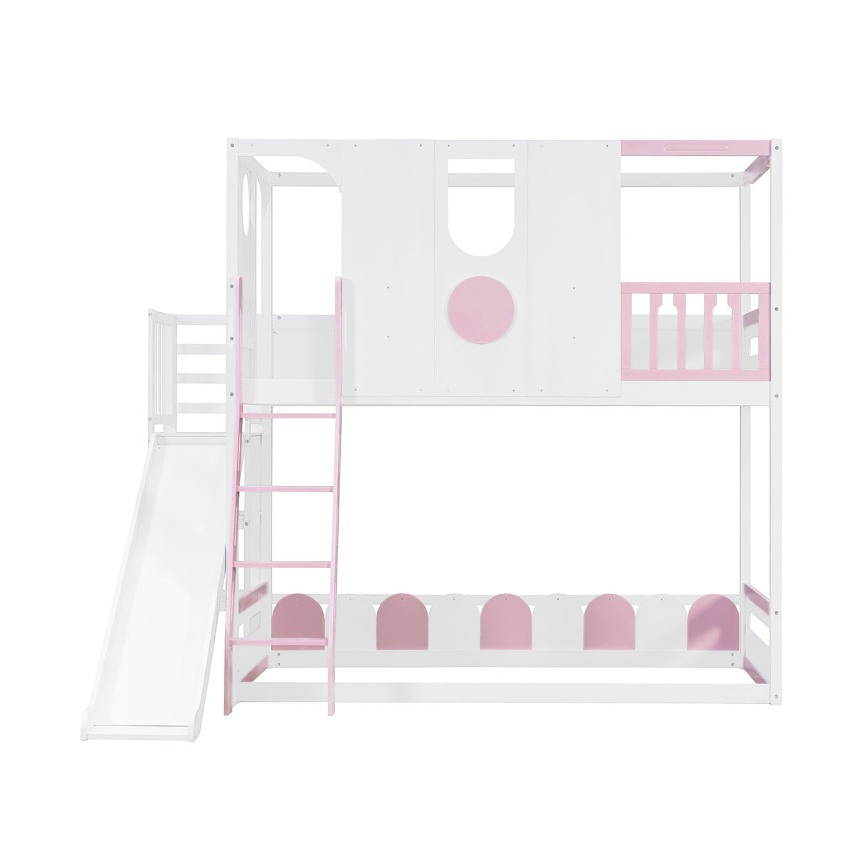 Twin Size Kids Loft Bed Play House Bunk Bed with Slide | OROA Kids