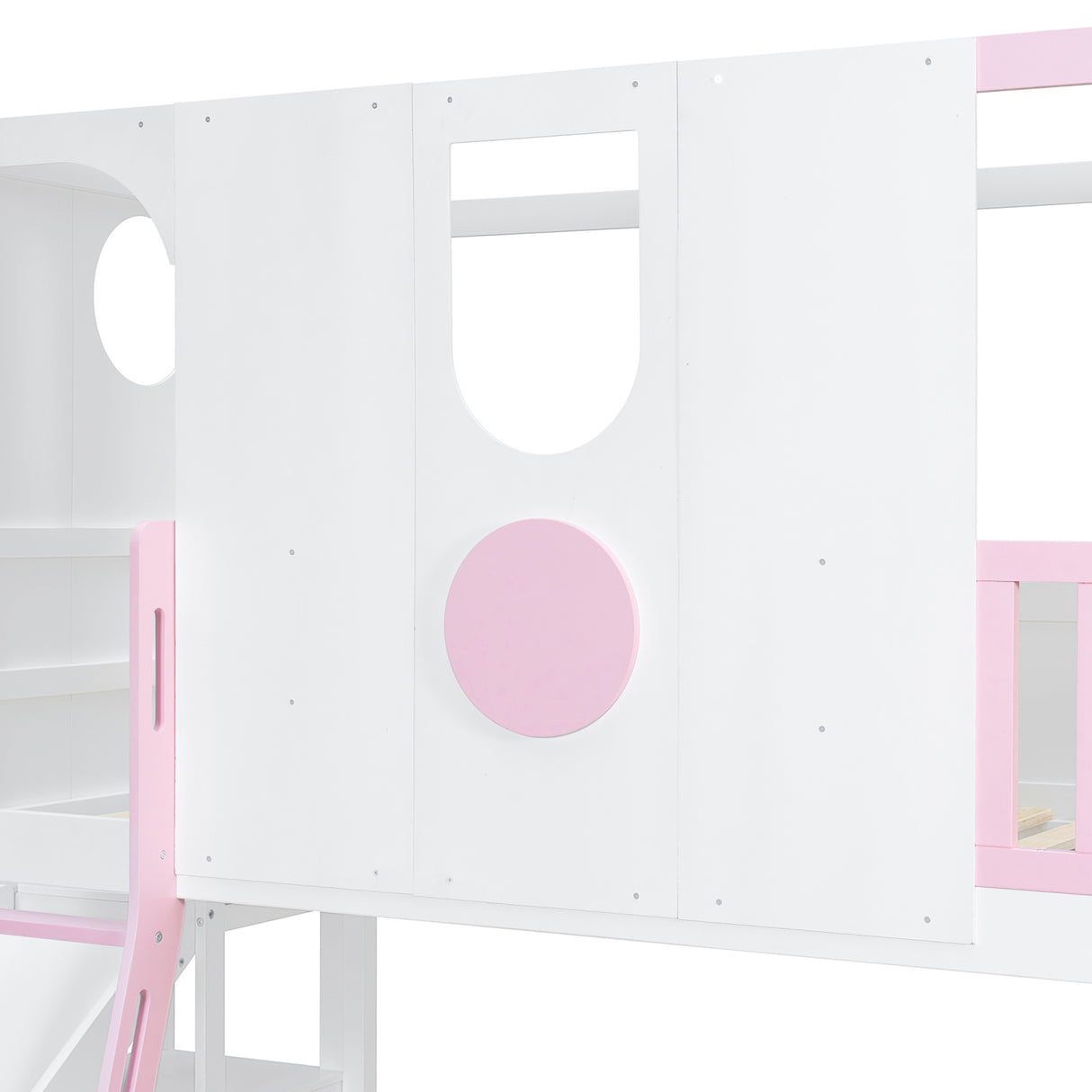 Twin Size Kids Loft Bed Play House Bunk Bed with Slide | OROA Kids