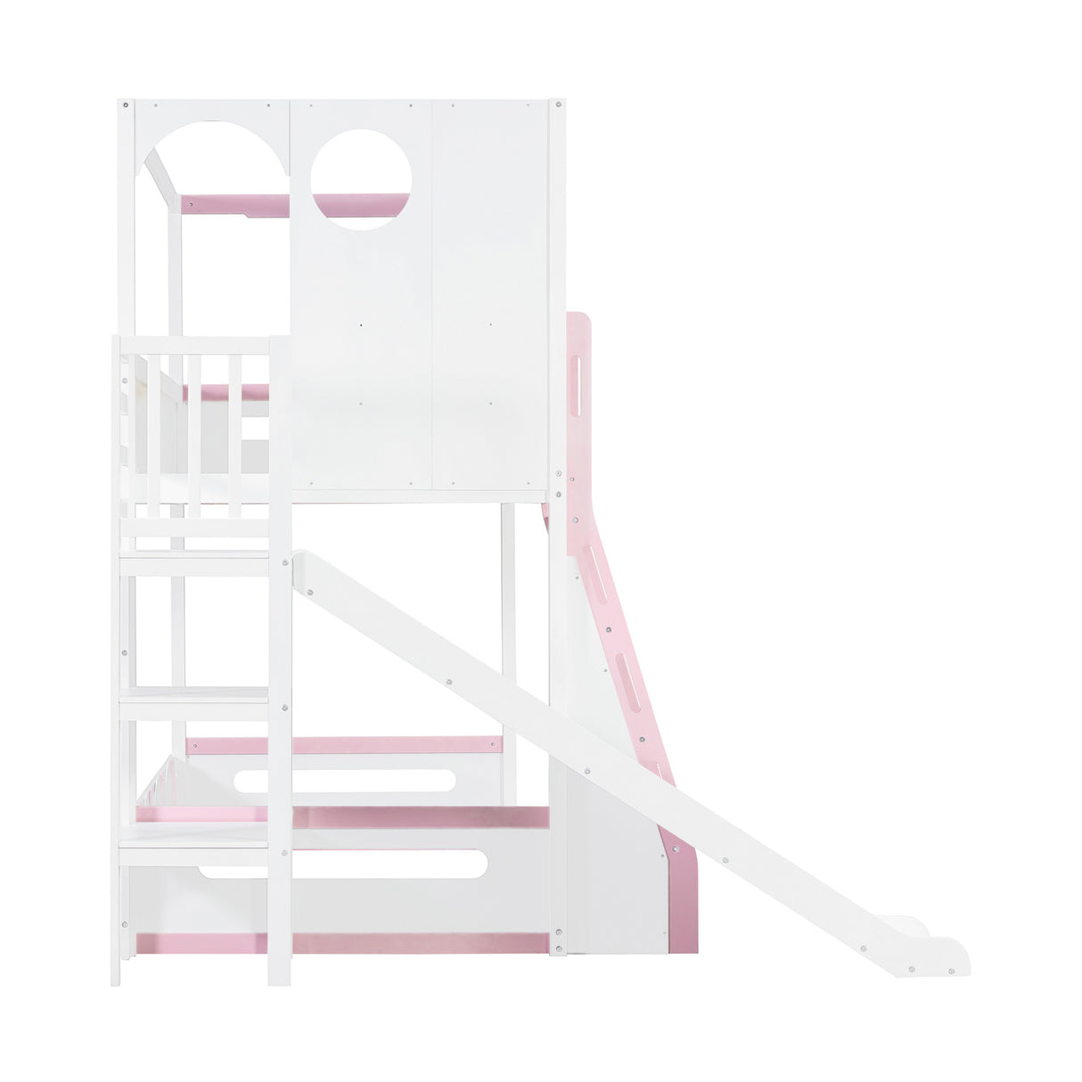 Twin Size Kids Loft Bed Play House Bunk Bed with Slide | OROA Kids