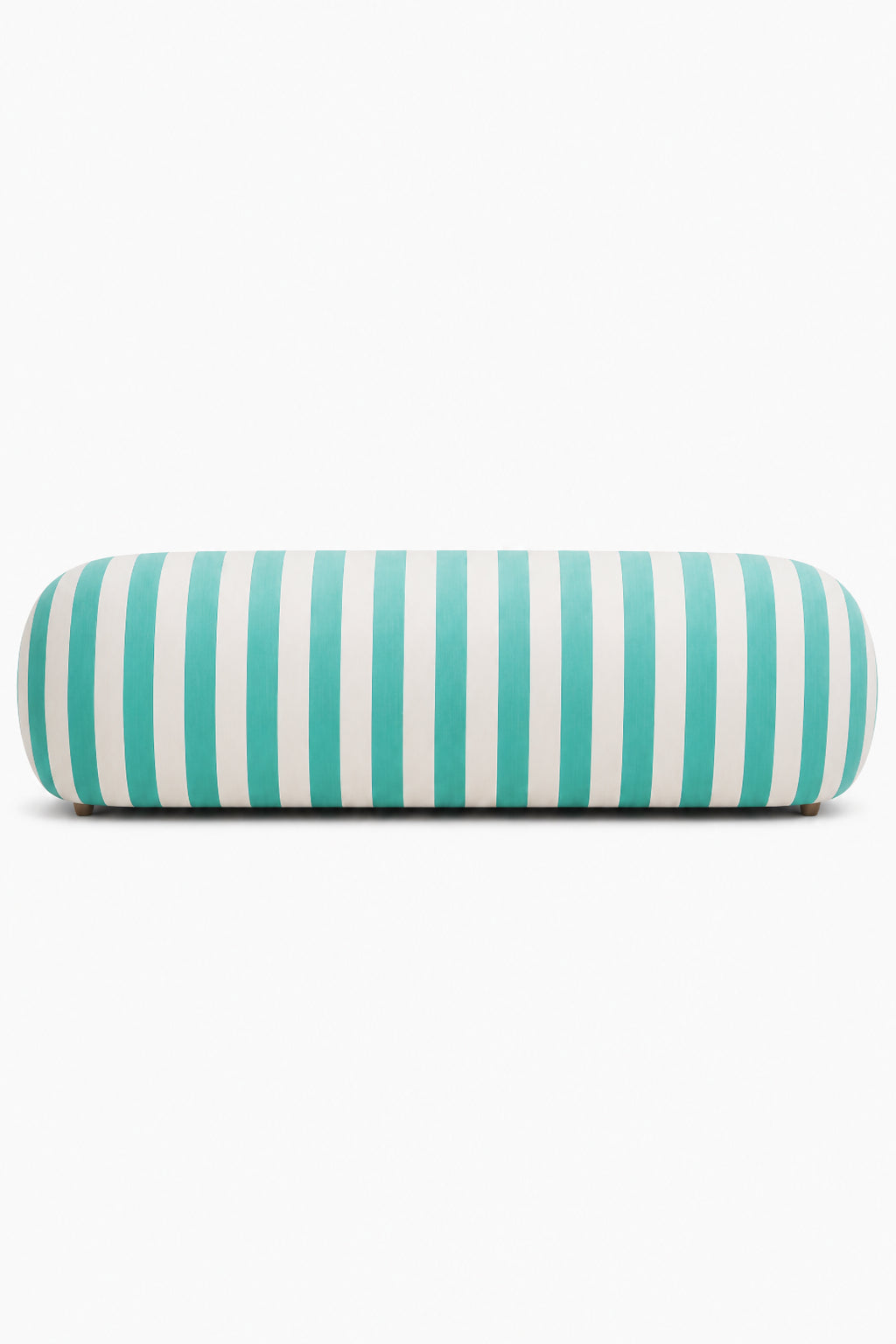 low curved blue striped sofa - oroa furniture