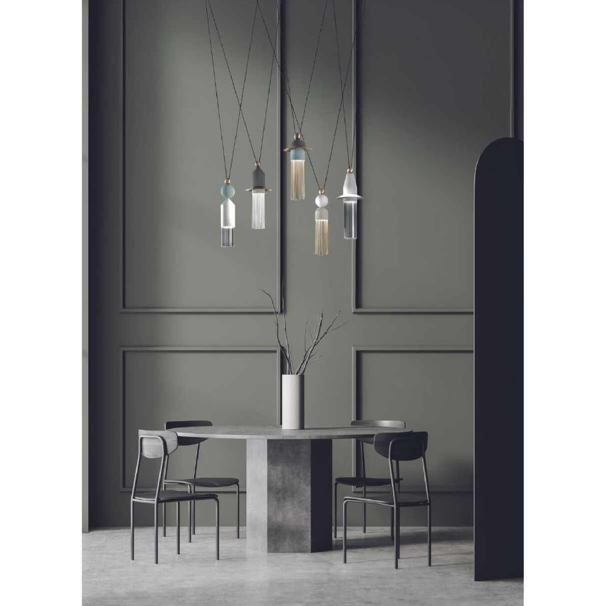 Geometrical Hanging Lamp Set (5) | Masiero Nappe C5 | Oroa.com