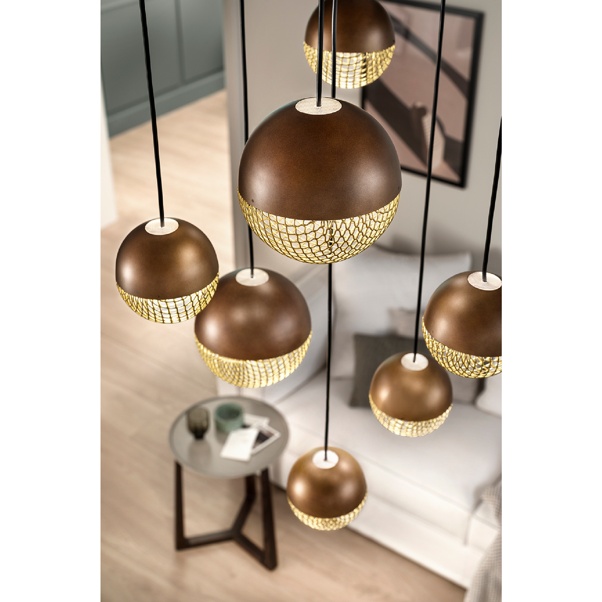 Metal Mesh Sphere Hanging Lamp | Masiero Iglù | Oroa.com