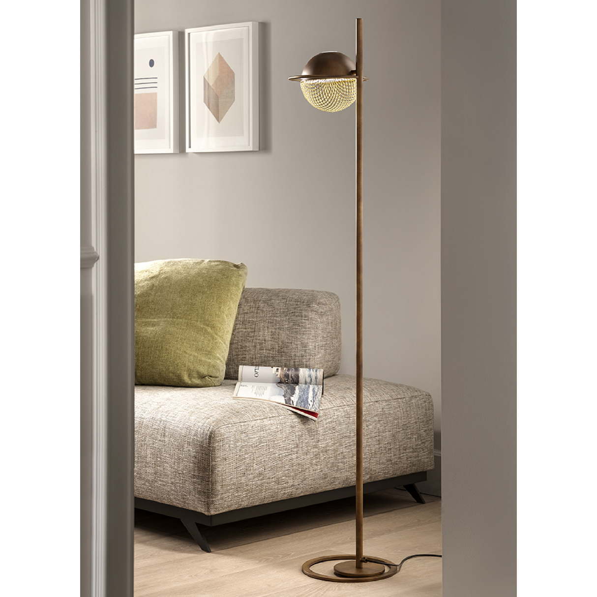 Round Metal Mesh Floor Lamp | Masiero Iglù