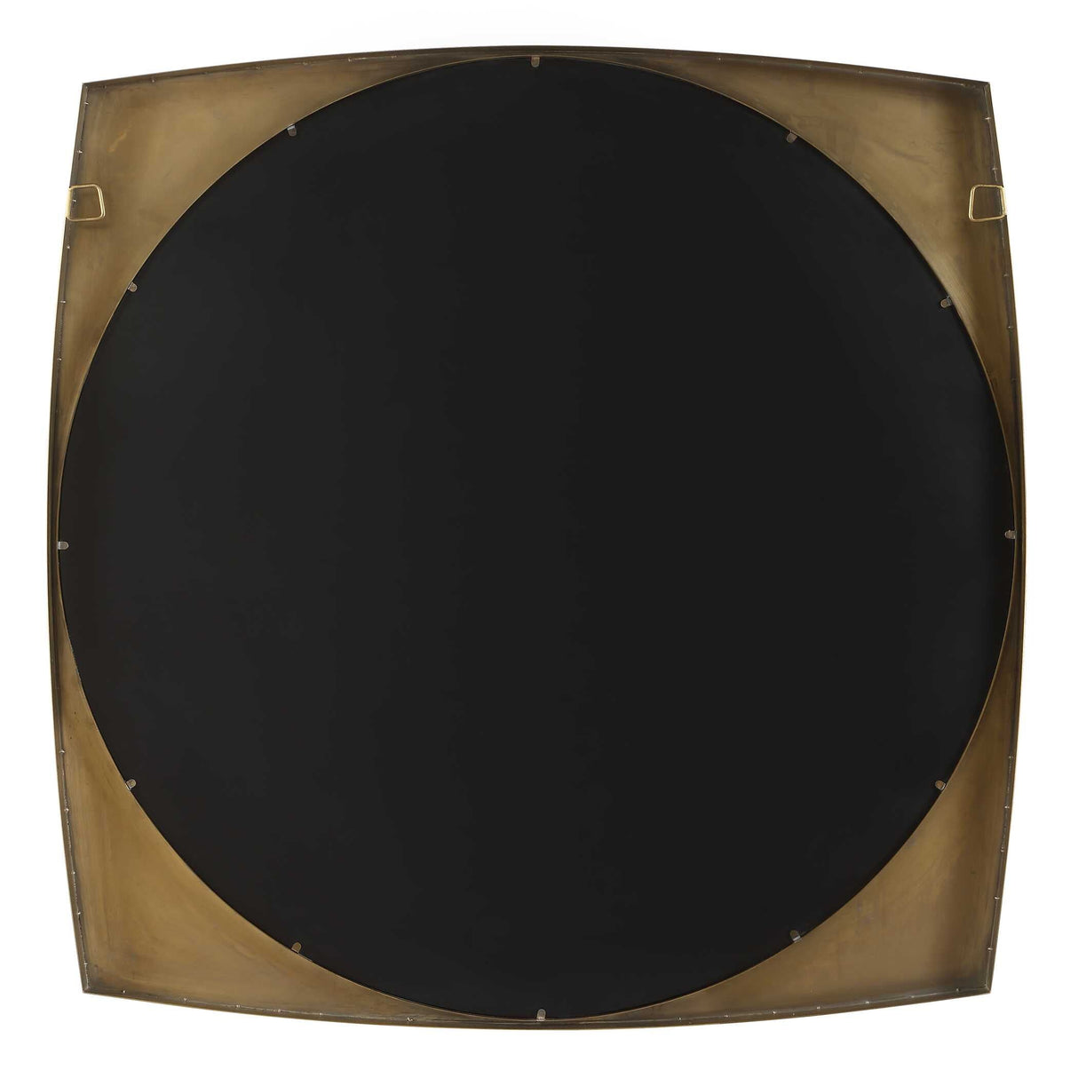 Modern European furniture - Antique Brass Beveled Round Mirror - www.oroa.com