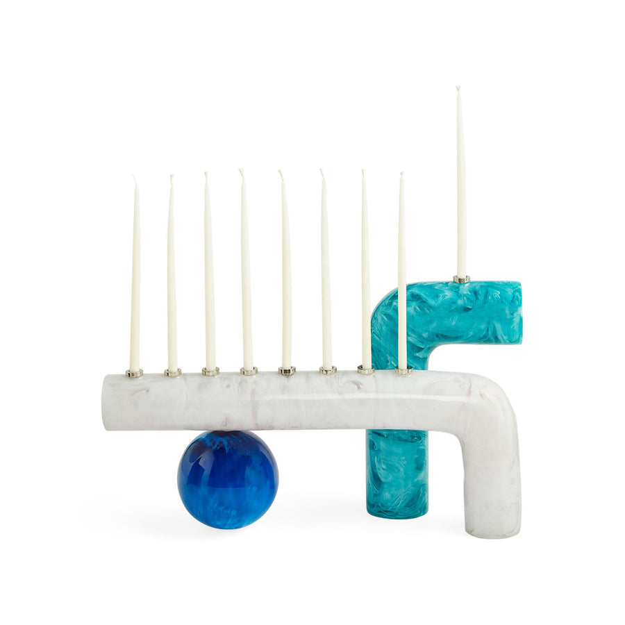 Marbleized Curved Candle Holder | Jonathan Adler Mustique | Oroa.com