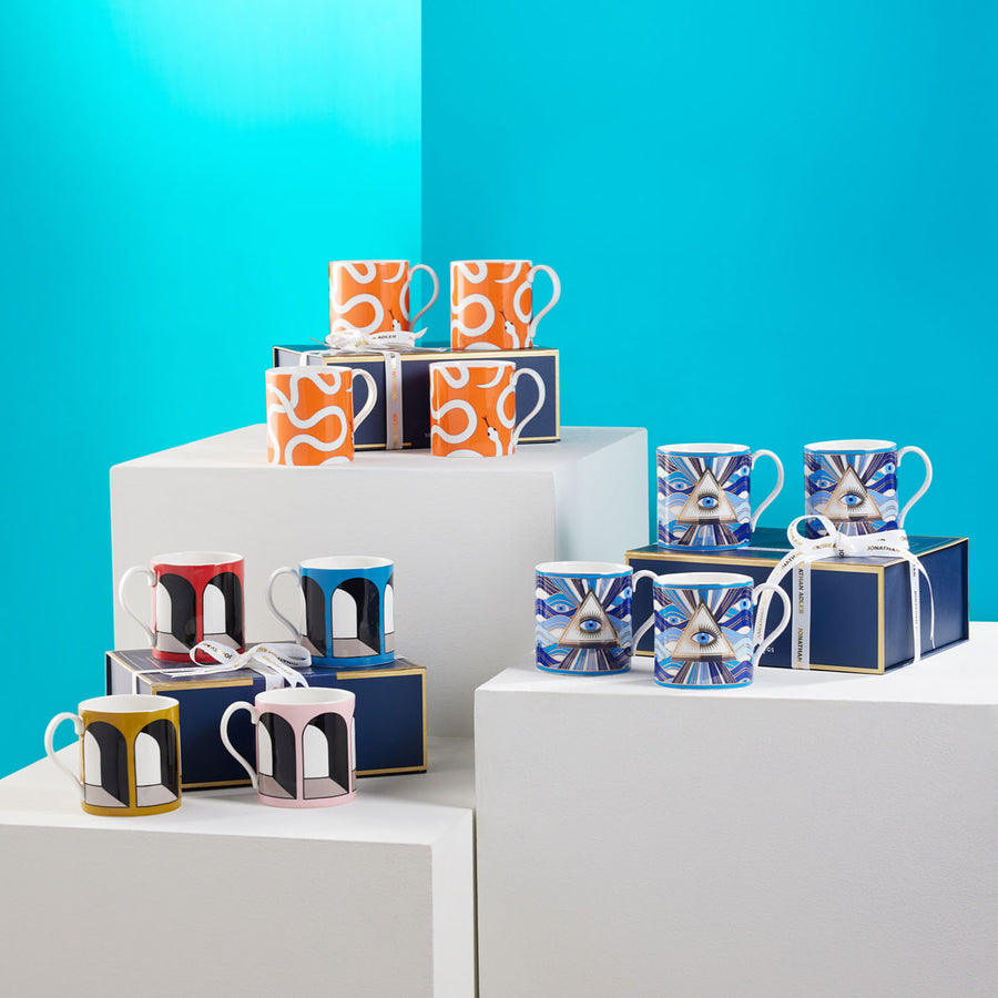 Eye Motif Gilded Porcelain Mugs (4) | Jonathan Adler Druggist | Oroa.com