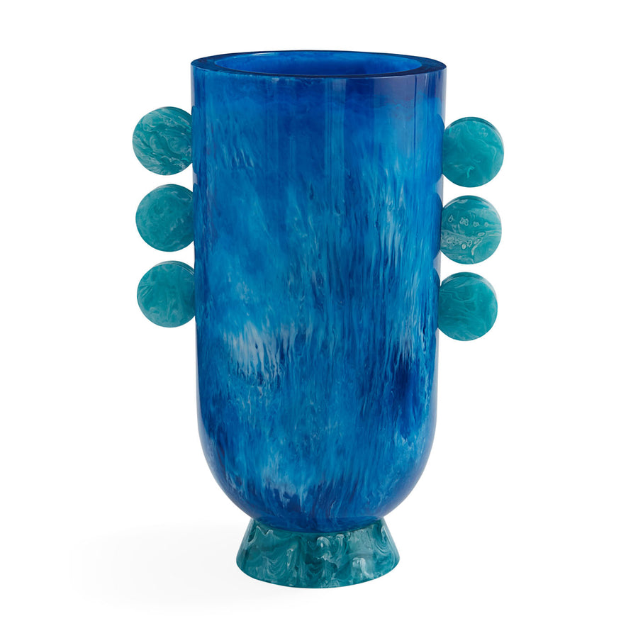 Blue Marbleized Vase | Jonathan Adler Mustique Disc | Oroa.com