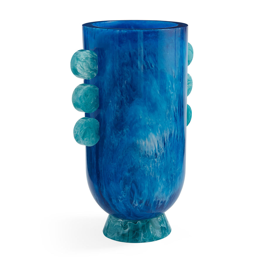Blue Marbleized Vase | Jonathan Adler Mustique Disc | Oroa.com