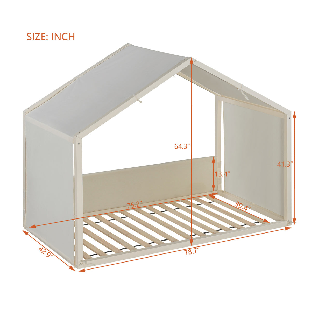 Breathable Linen Canopy Twin Bed | OROA Kids