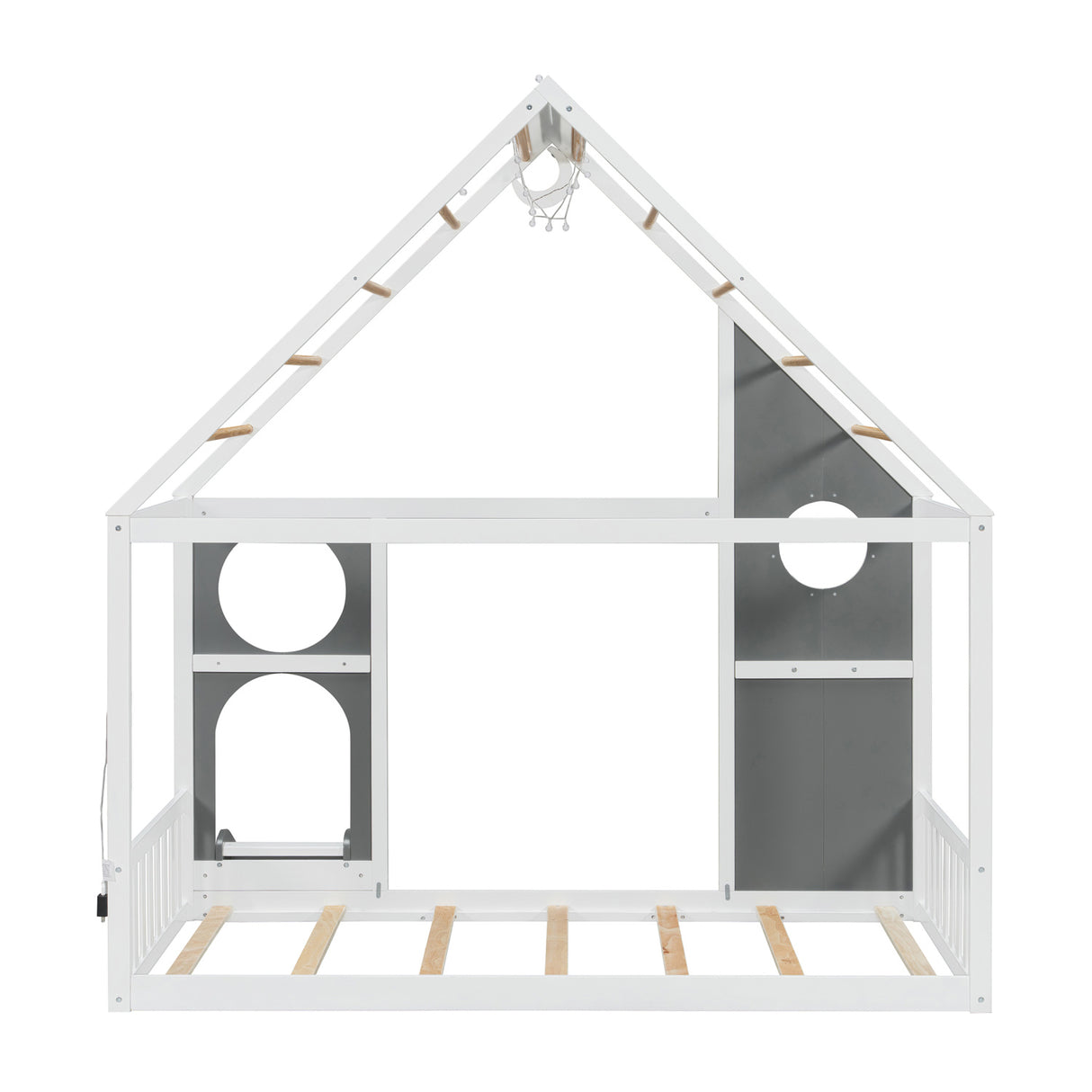 Wooden Playhouse Design Twin House Bed with Slide | OROA Kids
