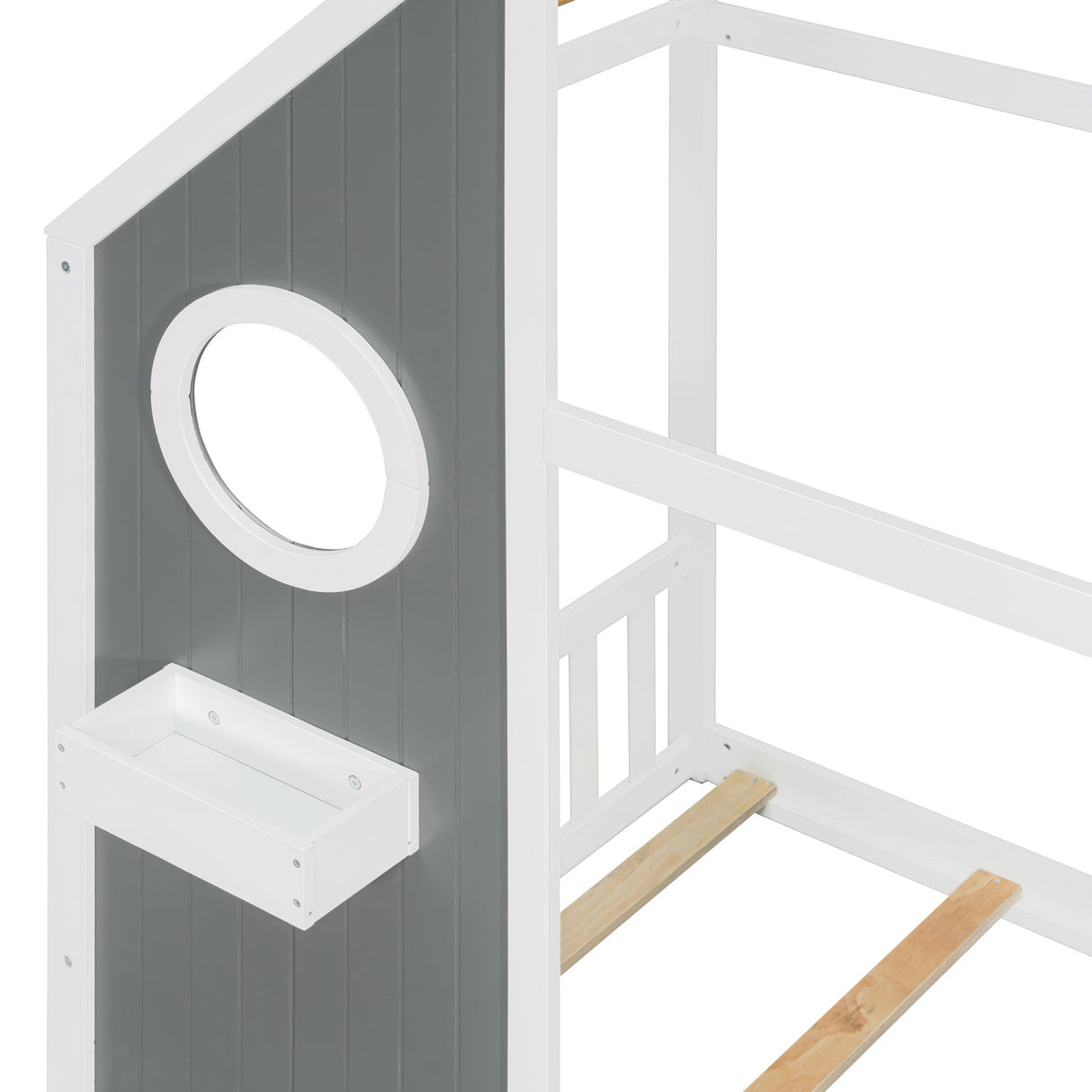 Wooden Playhouse Design Twin House Bed with Slide | OROA Kids