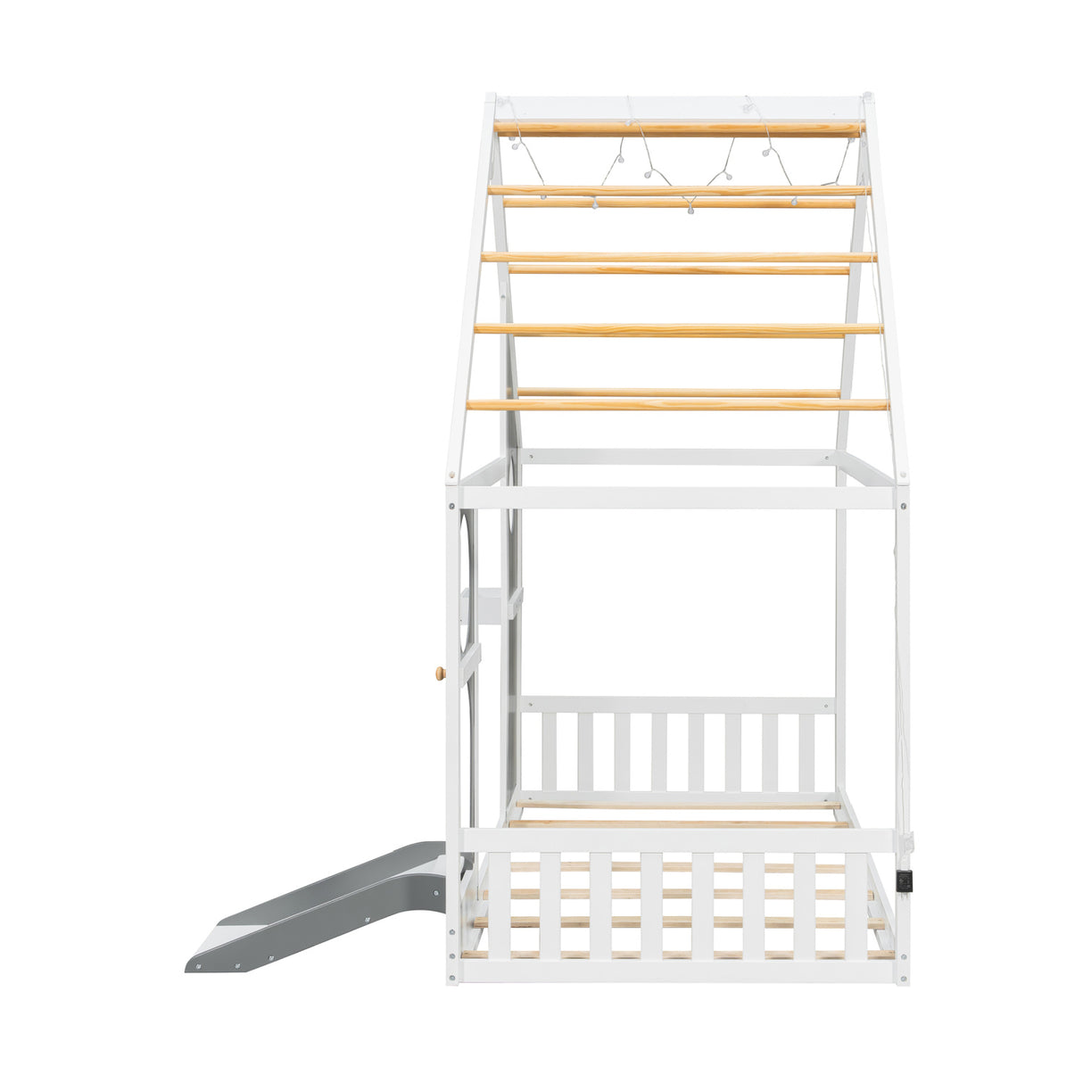 Wooden Playhouse Design Twin House Bed with Slide | OROA Kids