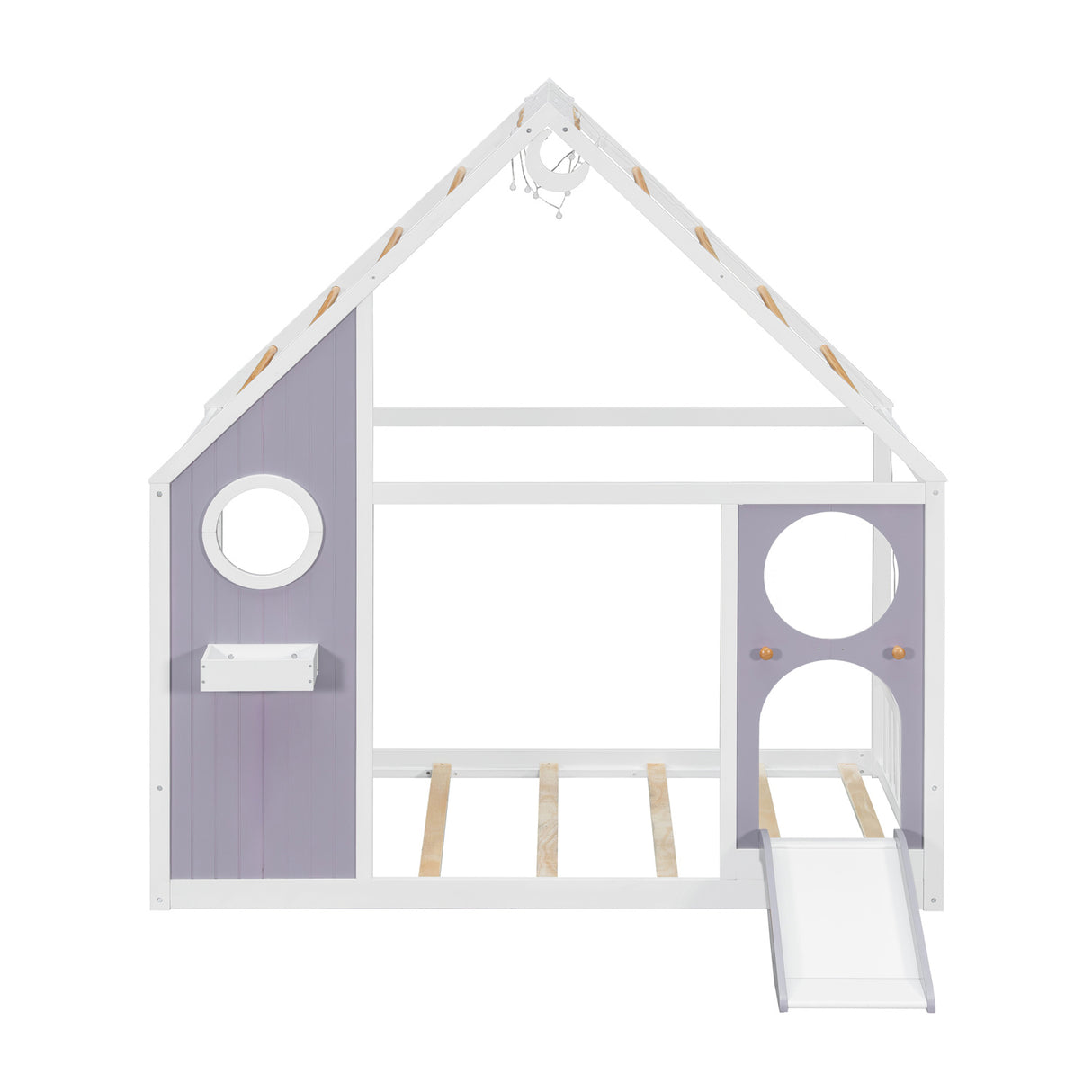 Purple Twin House Bed with Slide | OROA Kids