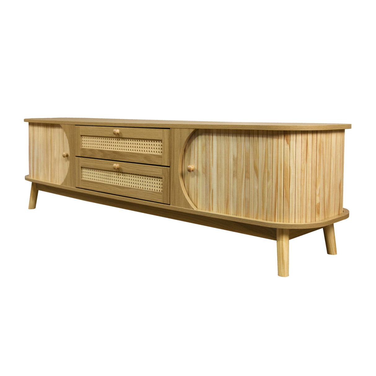 Modern Farmhouse Rattan TV Stand | OROA