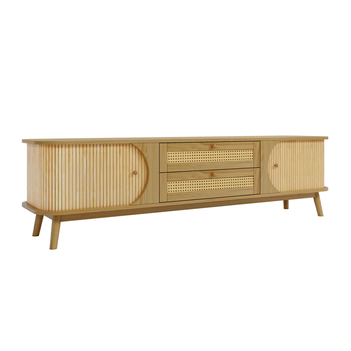 Modern Farmhouse Rattan TV Stand | OROA