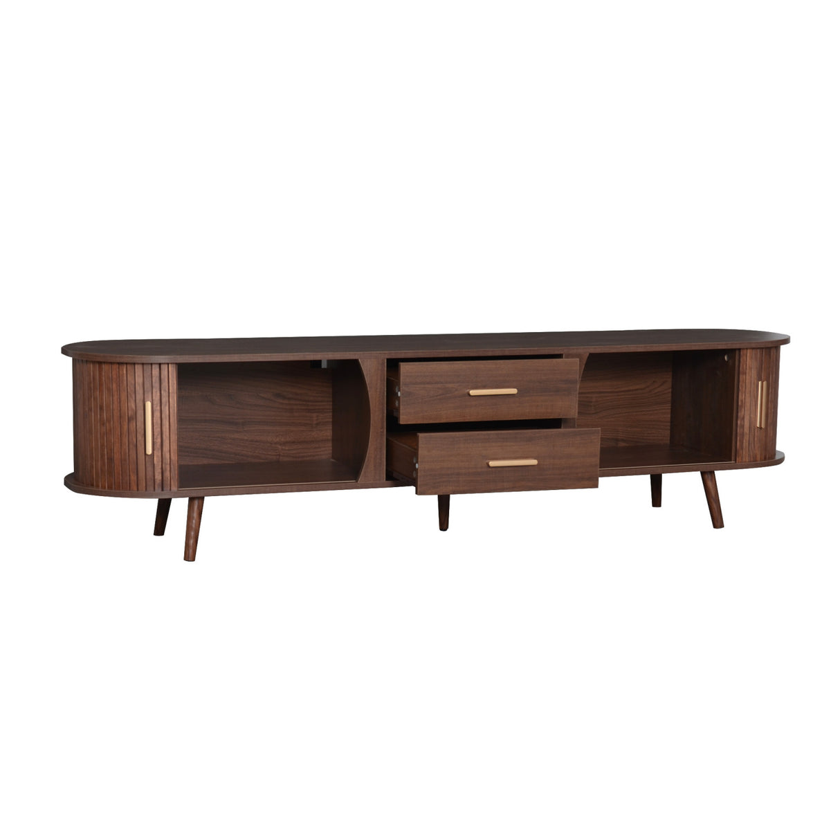 80" Modern Dark Brown TV Stand | OROA