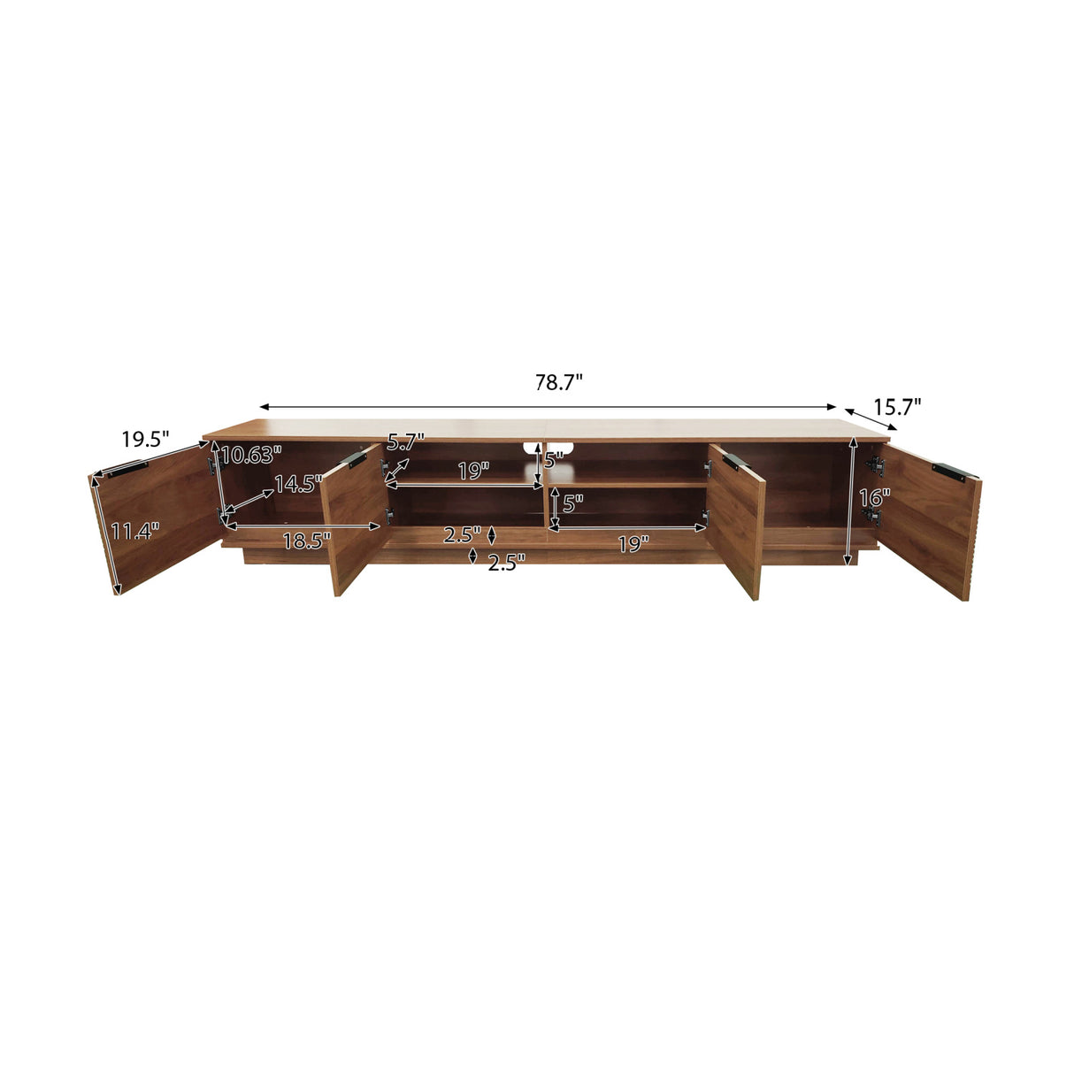 Walnut Fluted Modern Media Unit | OROA