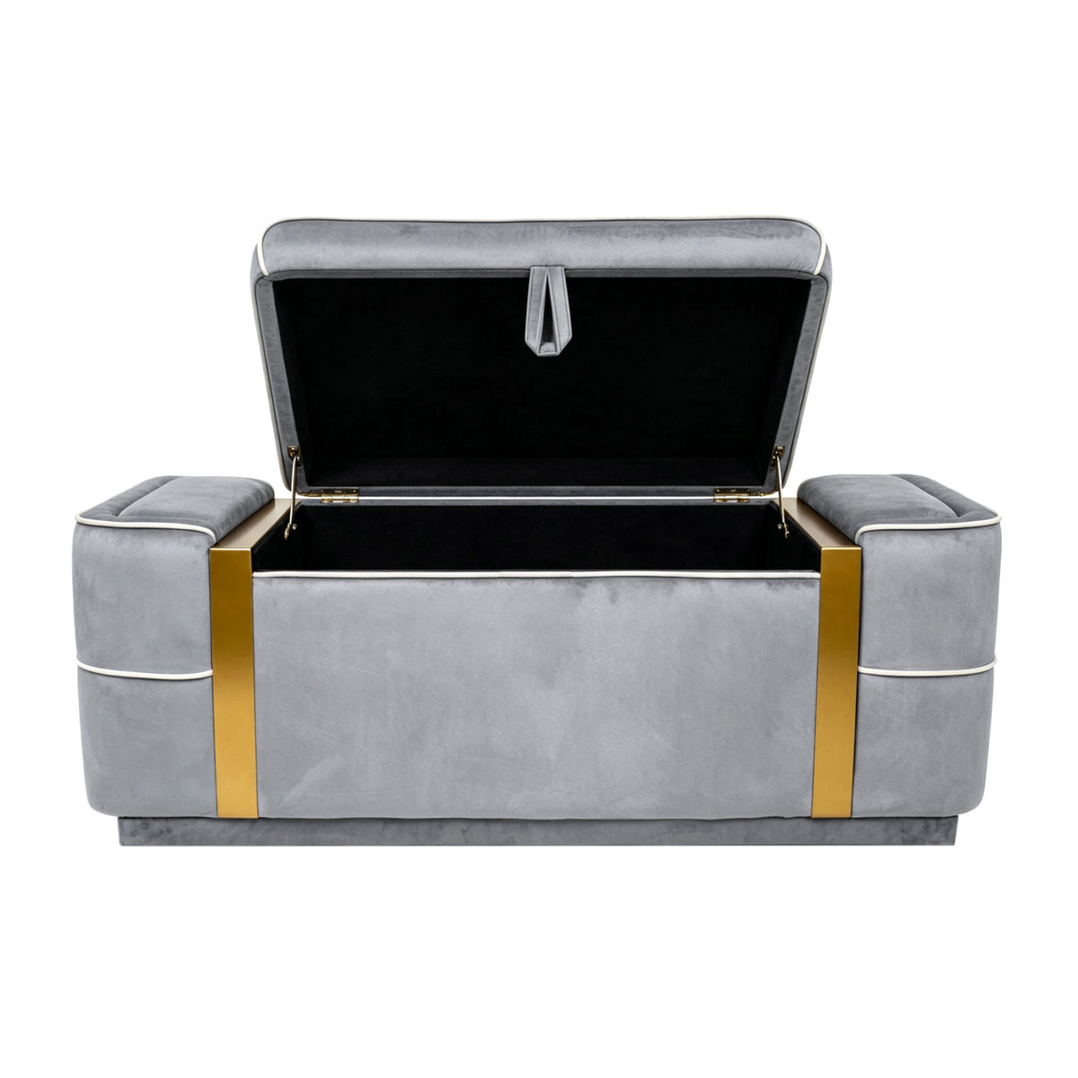 Modern Gray Storage Bench | OROA