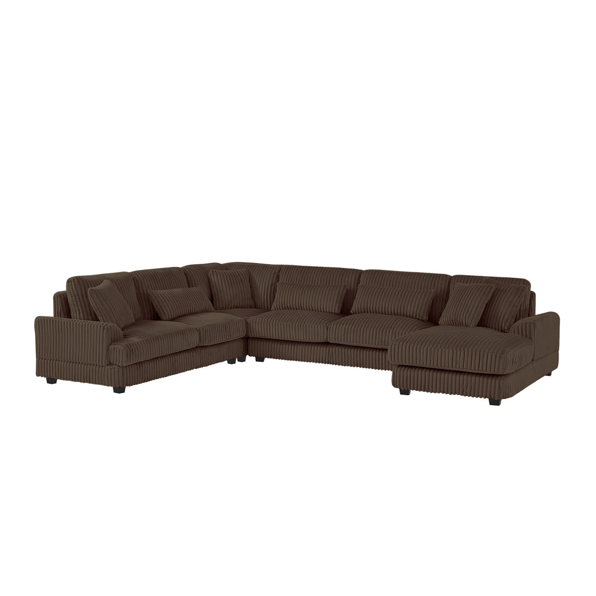 Corduroy Upholstered U-shaped Sectional Sofa | OROA