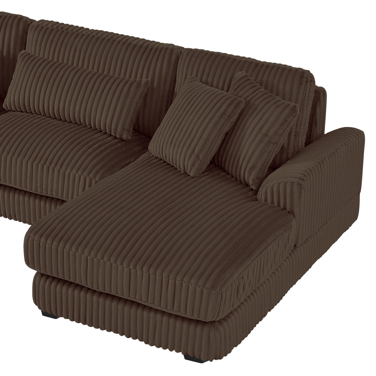 Corduroy Upholstered U-shaped Sectional Sofa | OROA