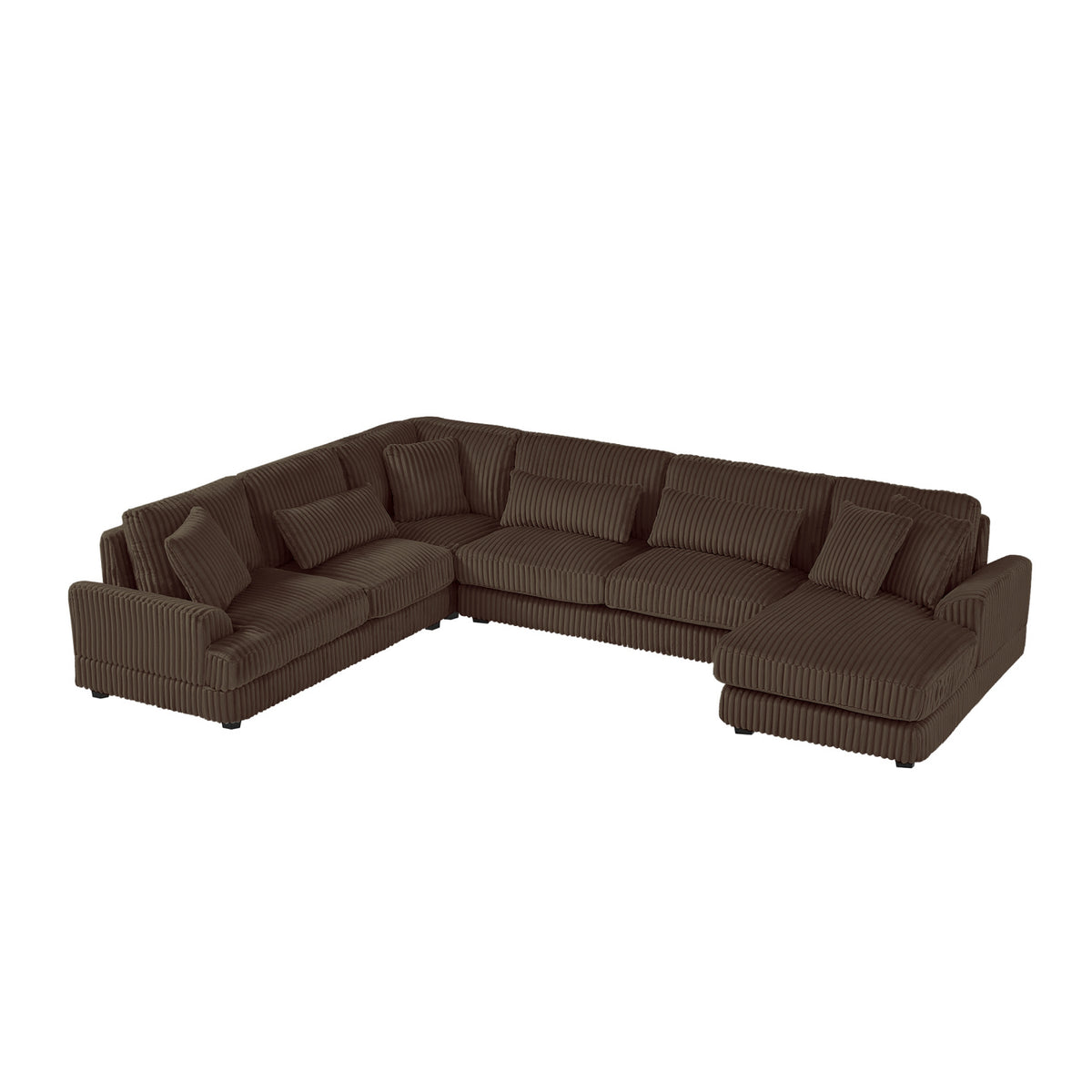 Corduroy Upholstered U-shaped Sectional Sofa | OROA