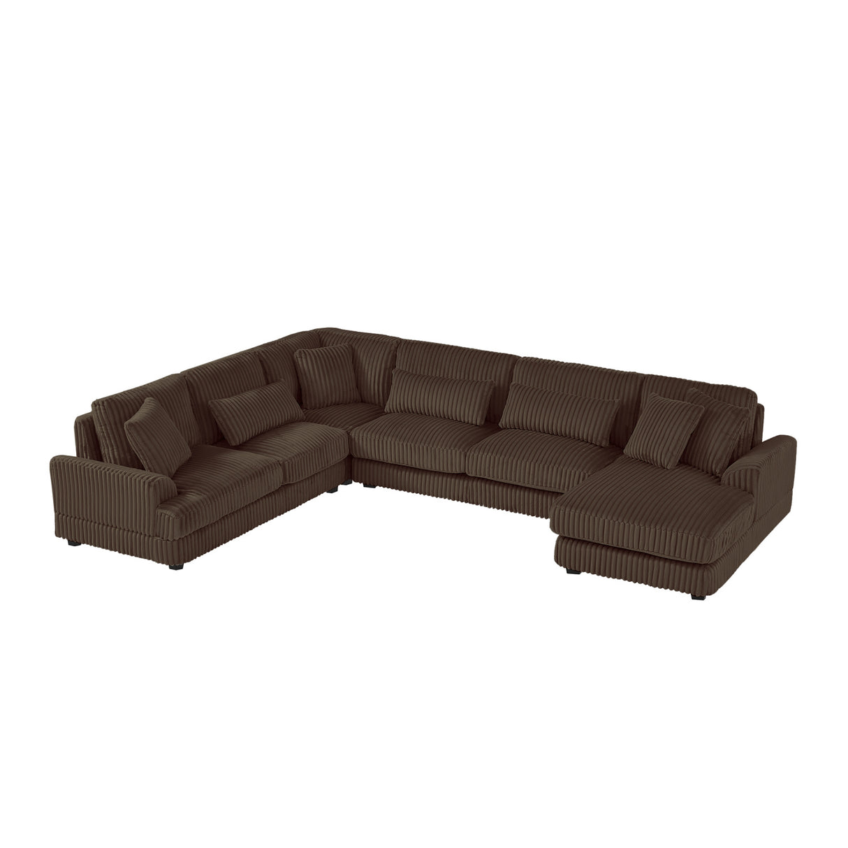 Corduroy Upholstered U-shaped Sectional Sofa | OROA