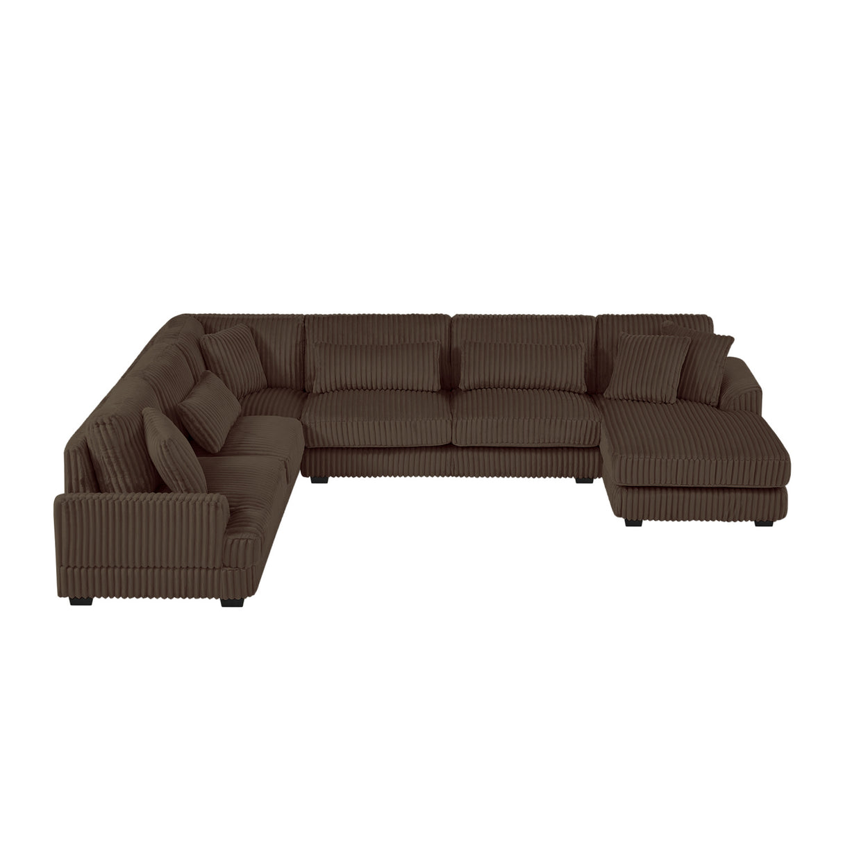 Corduroy Upholstered U-shaped Sectional Sofa | OROA