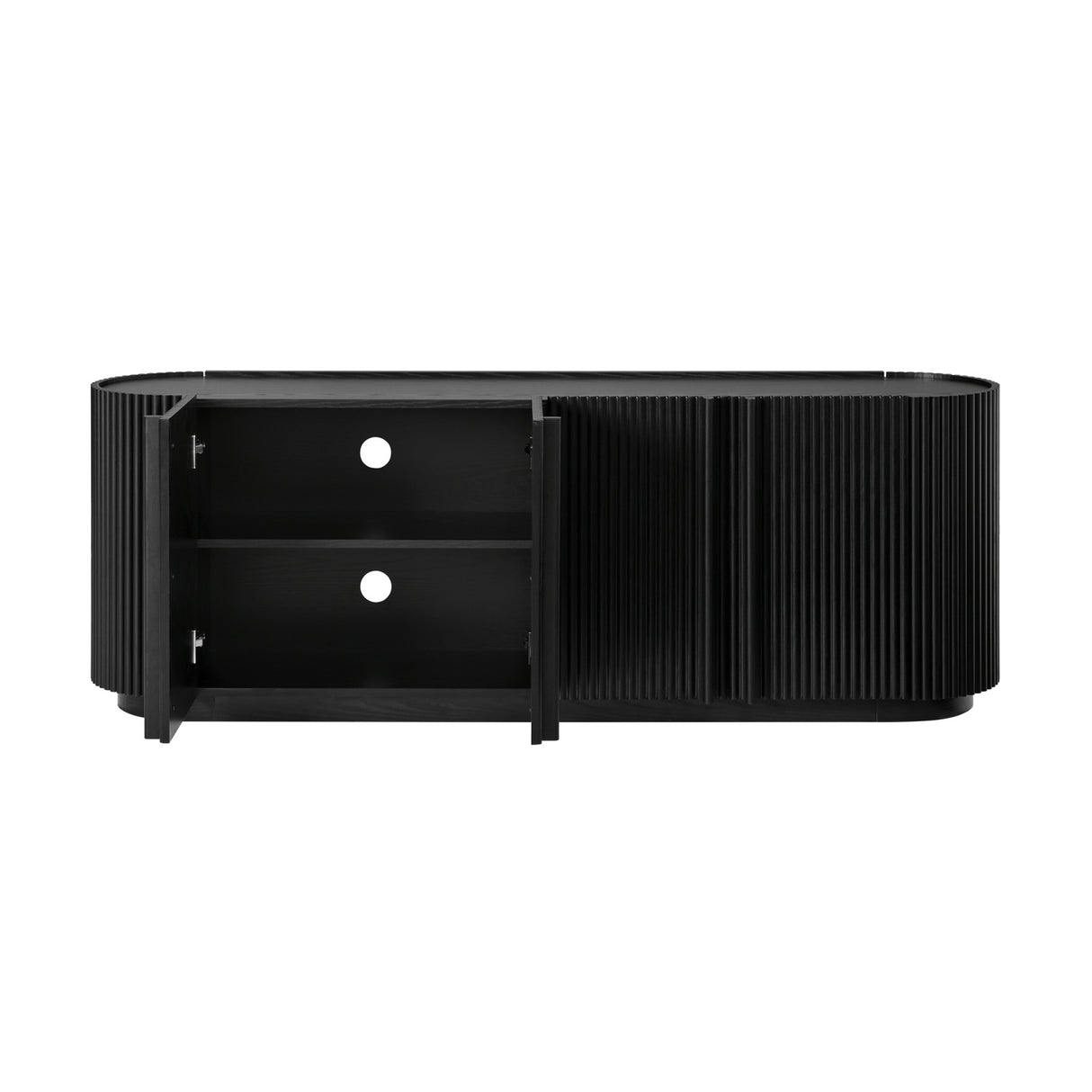 Modern European furniture - Fluted Tambour-Style Door TV Stand - www.oroa.com