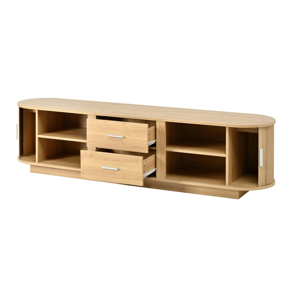 Modern TV Stand with Drawers and Hidden Sliding Storage | OROA
