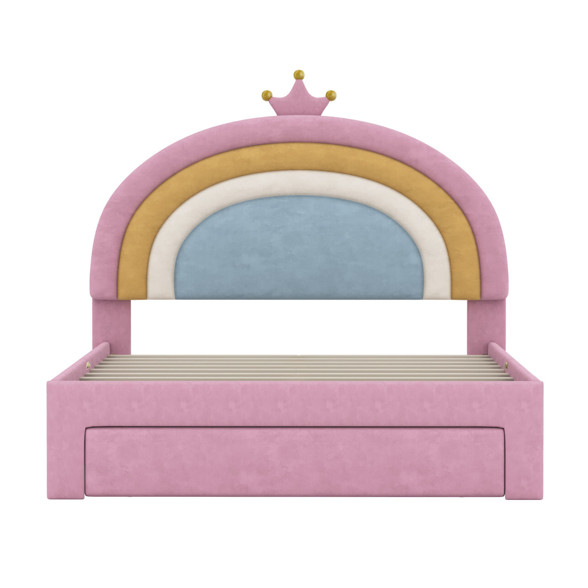 Full Size Upholstered Rainbow Design Bed | OROA Kids