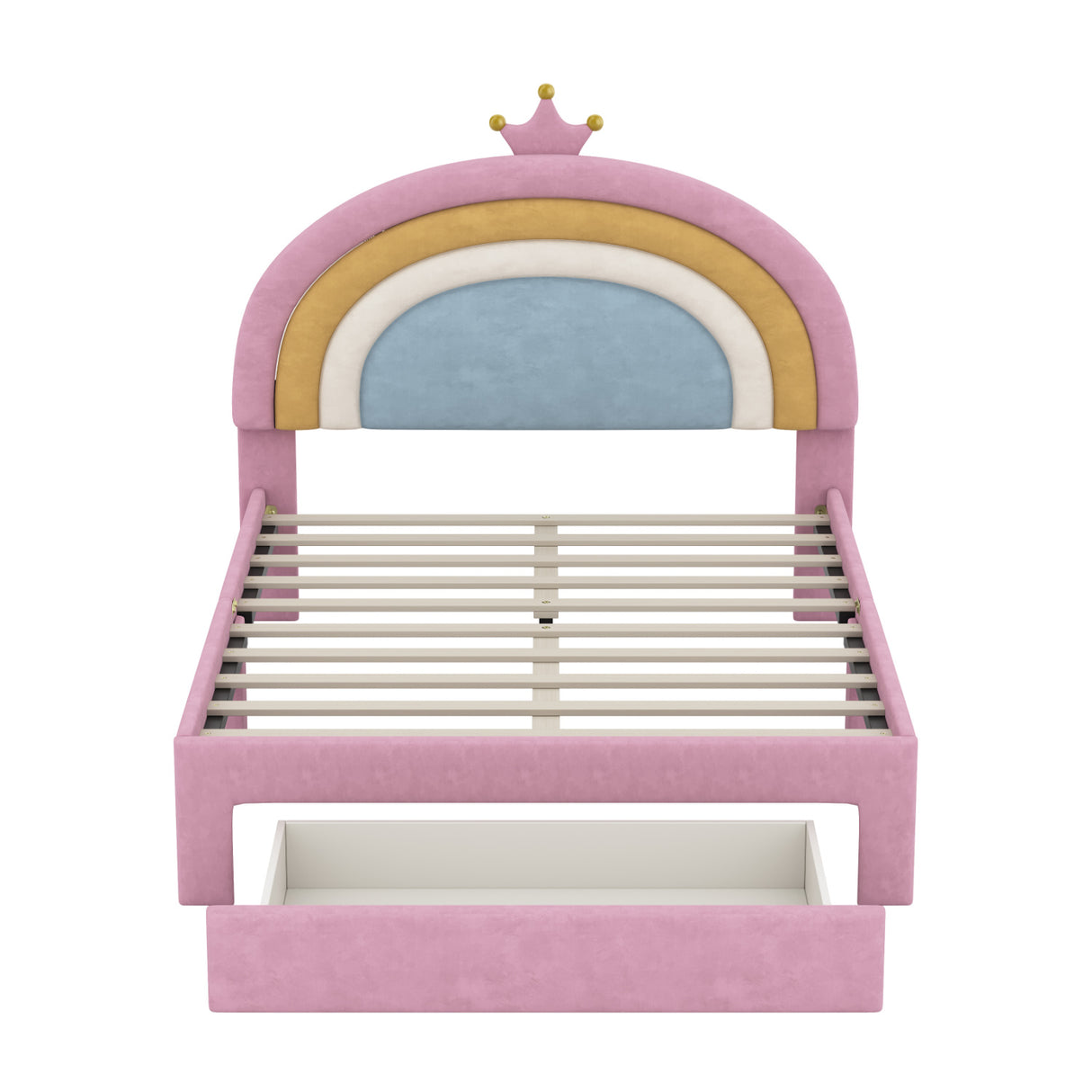 Full Size Upholstered Rainbow Design Bed | OROA Kids