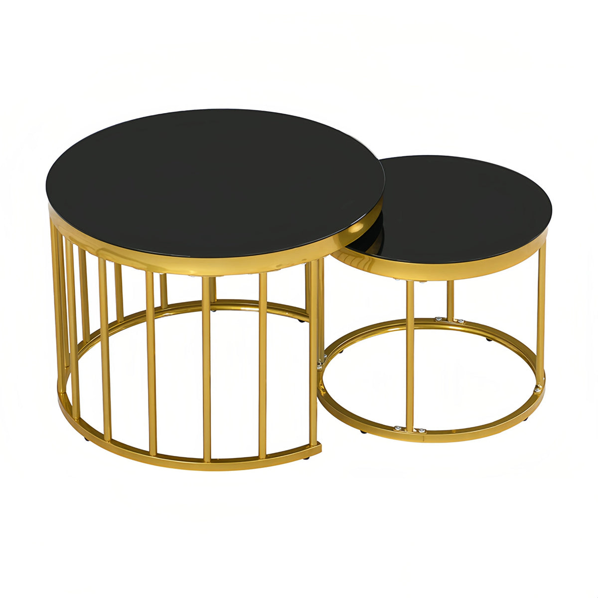 Black Gold Round Nesting Coffee Table - www.oroa.com