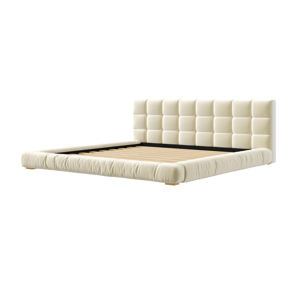 Modern Velvet Upholstered King Bed | OROA