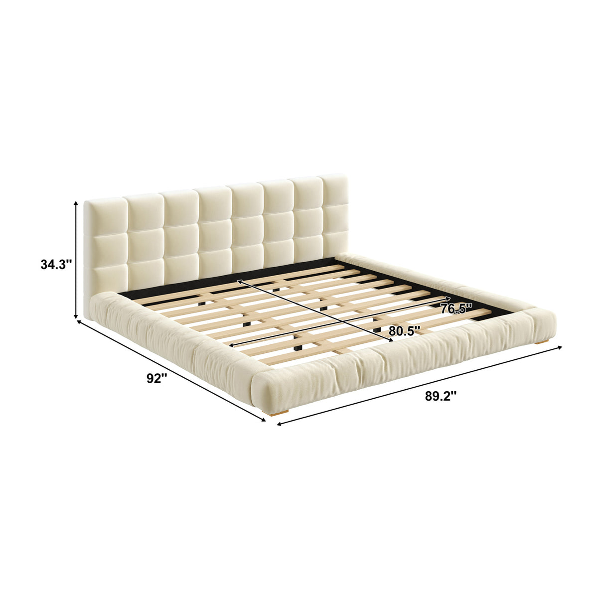 Modern Velvet Upholstered King Bed | OROA