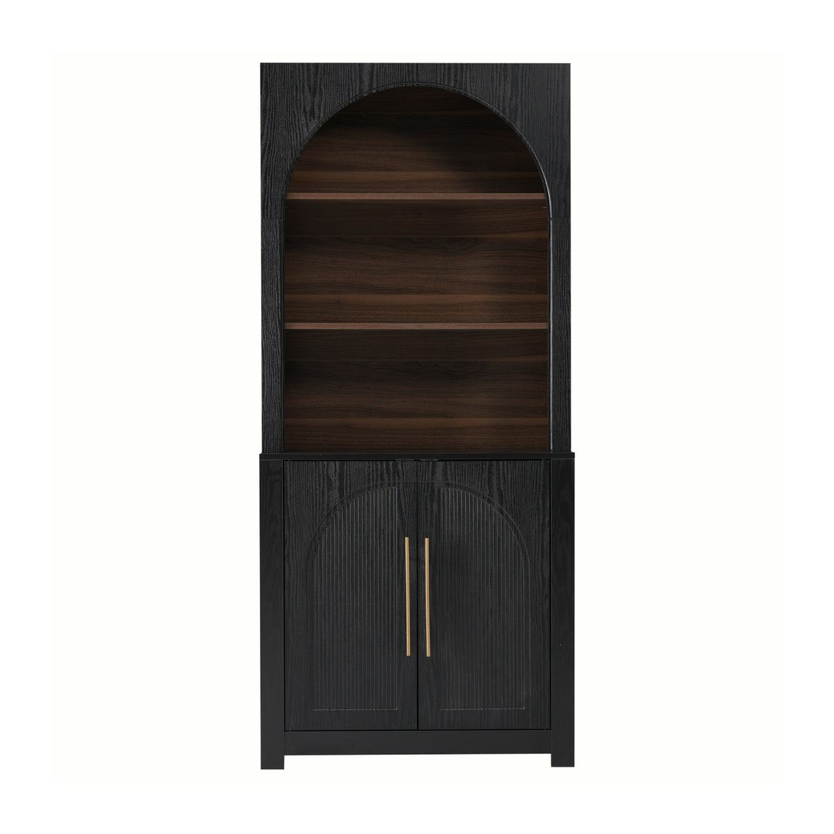 Black Modern Bookcase with Storage Cabinet | OROA