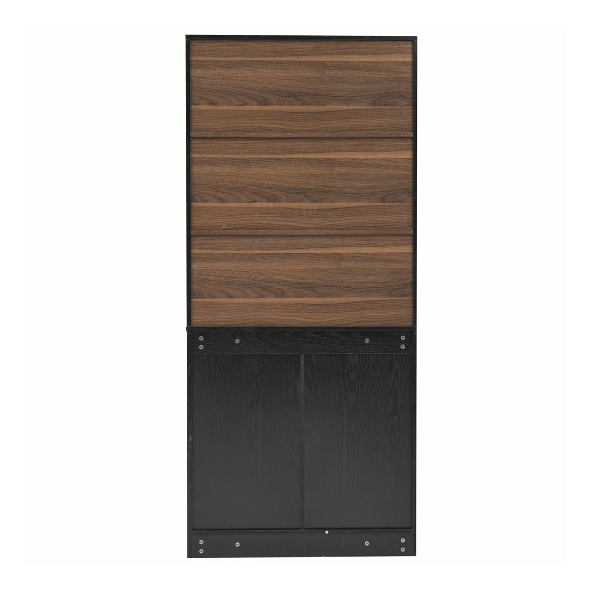 Black Modern Bookcase with Storage Cabinet | OROA