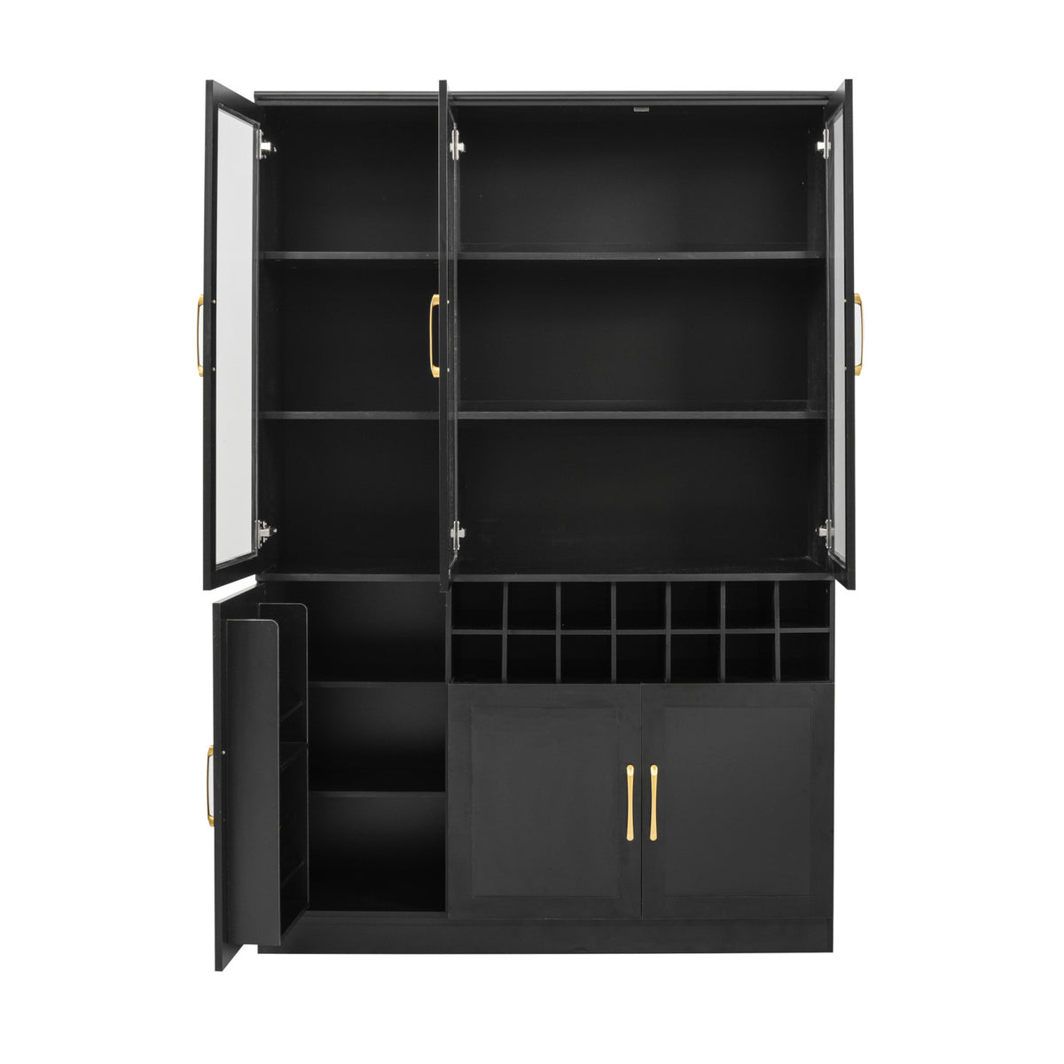 Wine Bar Cabinet with Glass Doors | OROA