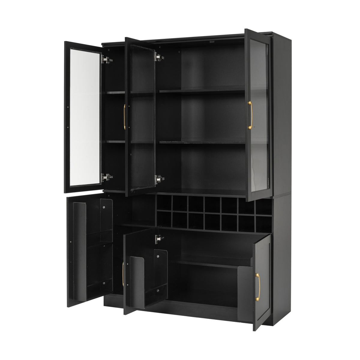 Wine Bar Cabinet with Glass Doors | OROA