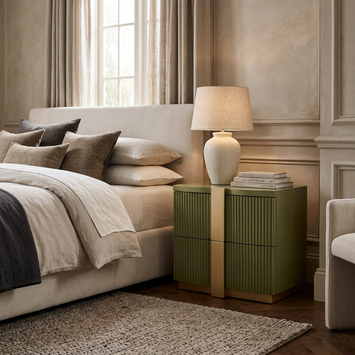 Modern European furniture - 2-Drawer Modern Nightstand - www.oroa.com