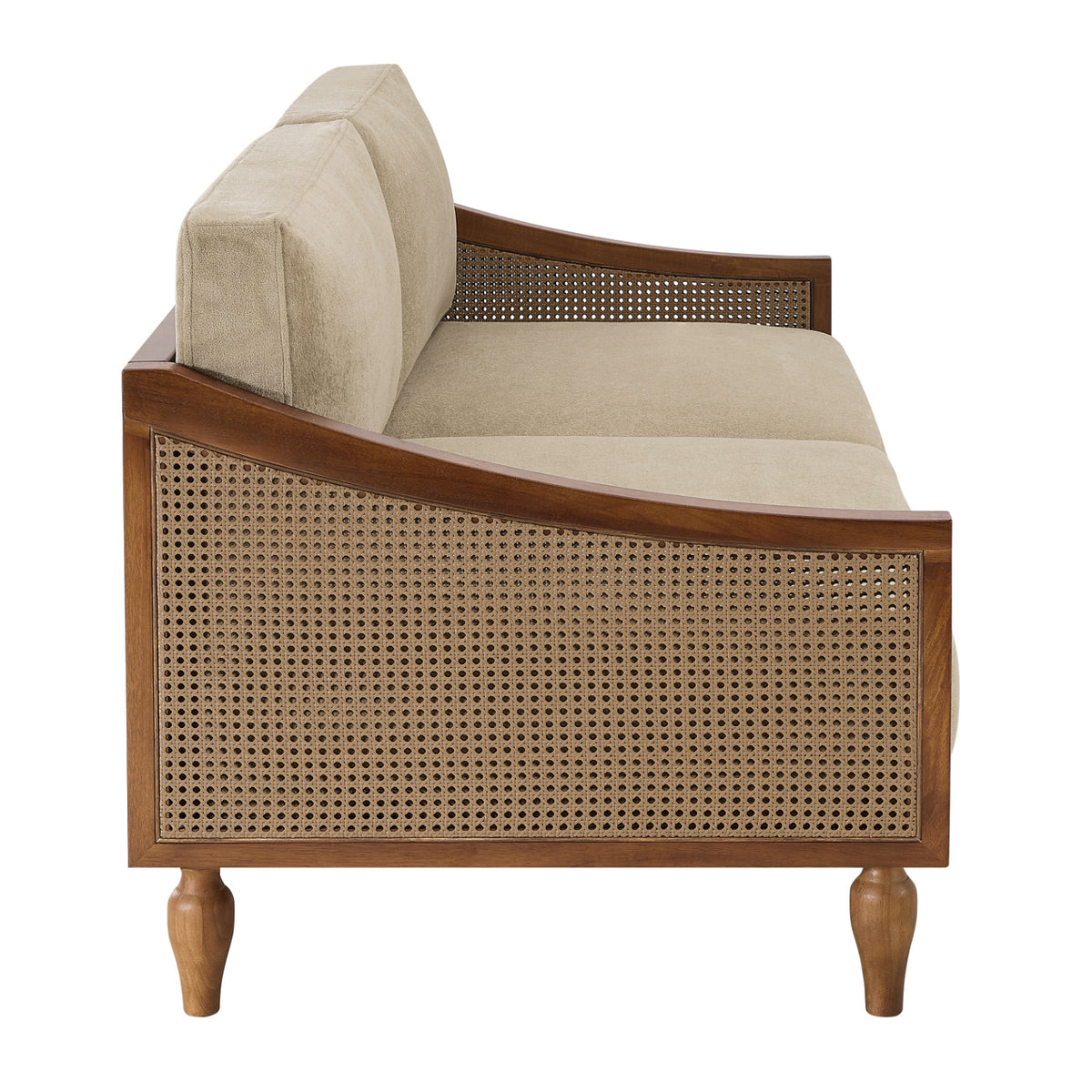 Modern European furniture - 3-Seater Light Brown Upholstered Sofa - www.oroa.com