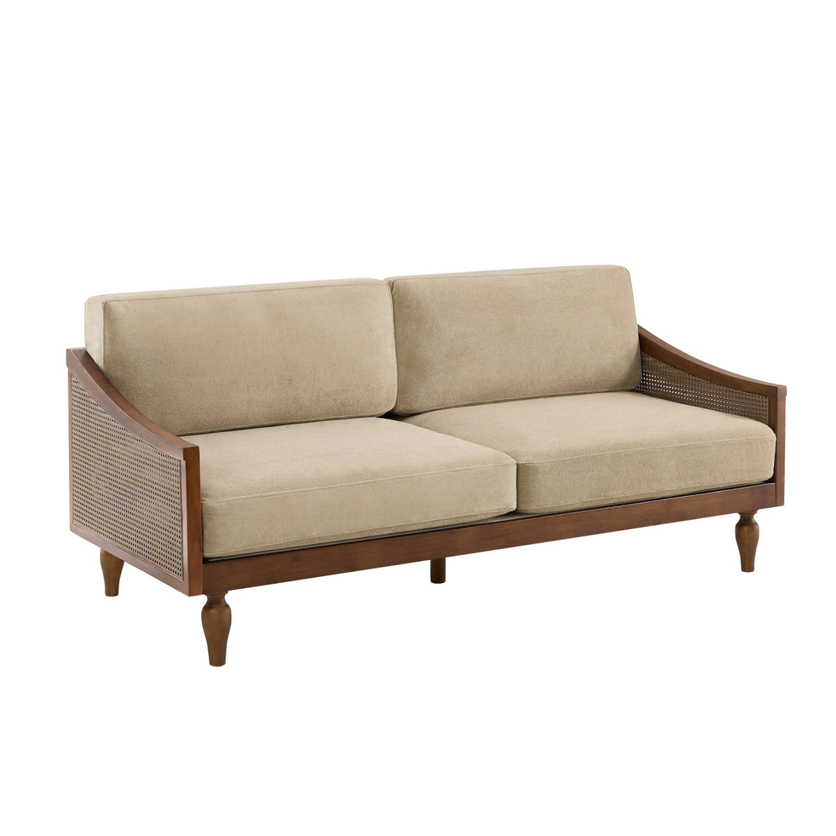 Modern European furniture - 3-Seater Light Brown Upholstered Sofa - www.oroa.com