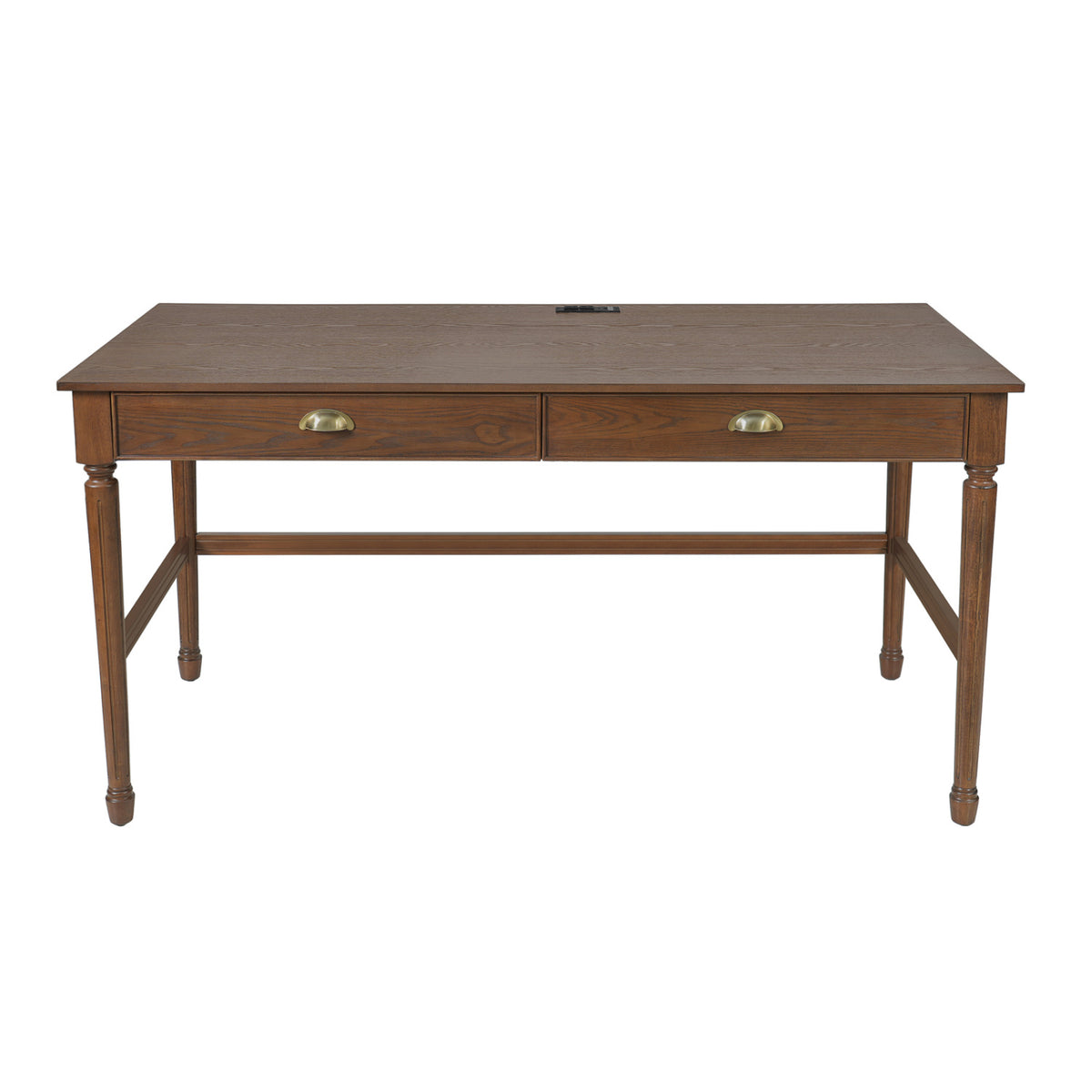 Modern Walnut Wooden Writing Desk with Drawers | OROA